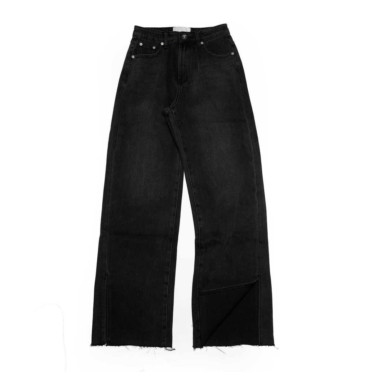 FADED BLACK LOW SLUNG STRAIGHT LEG MID WAIST DENIM BILLIE JEANS – Fade