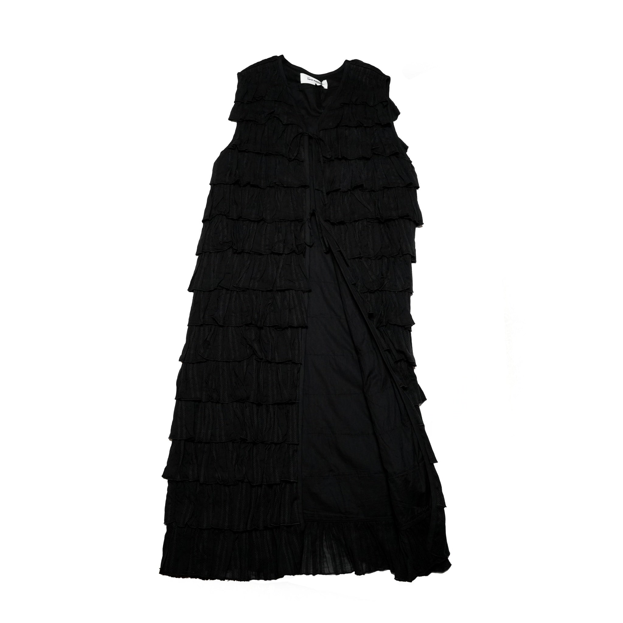 020942SF2_BLACK | C.JQD FRILL LAYERED GOWN | Color:Black【SARA MALLIKA_サラマリカ】