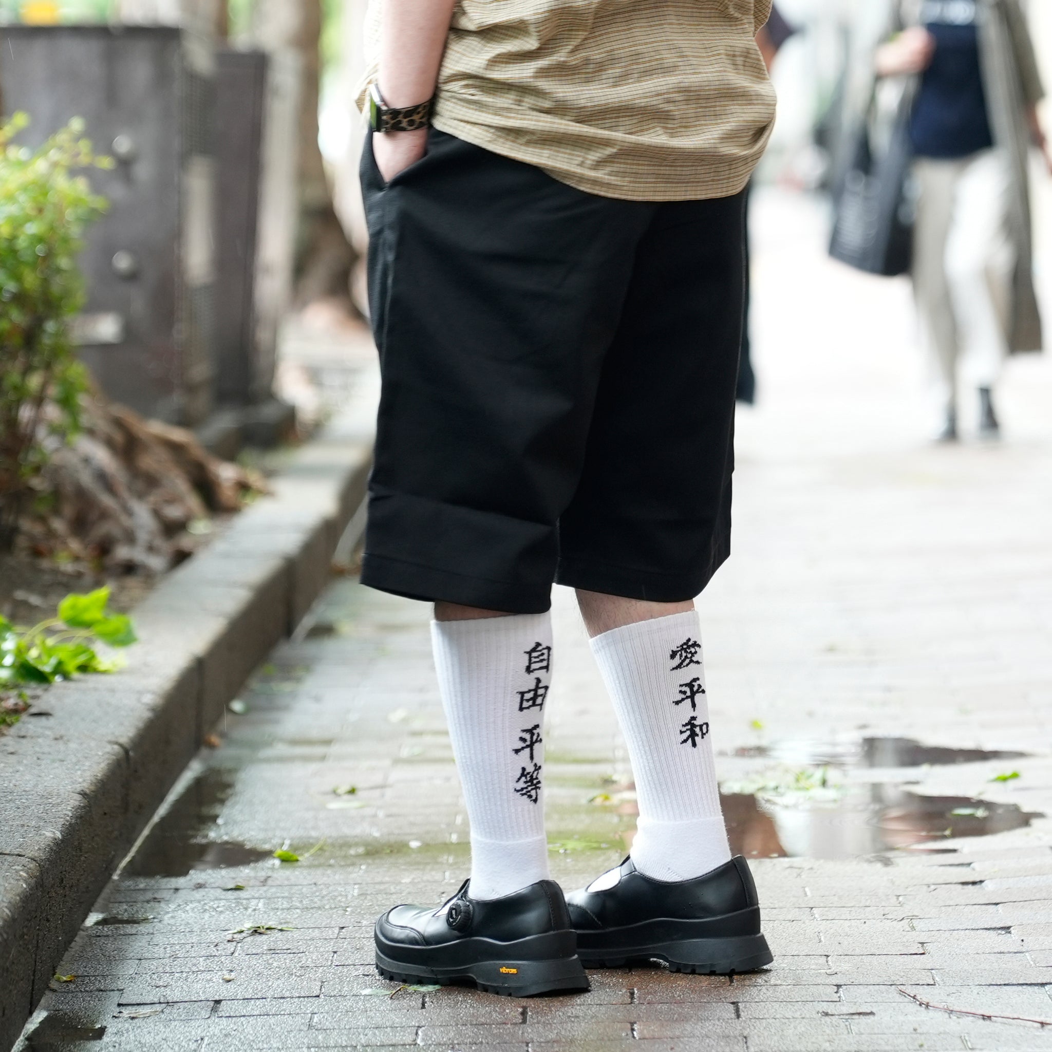 RELAX FIT №141 [ Chicano shorts ] | Col_BLACK/GREYSH BLUE【RELAX