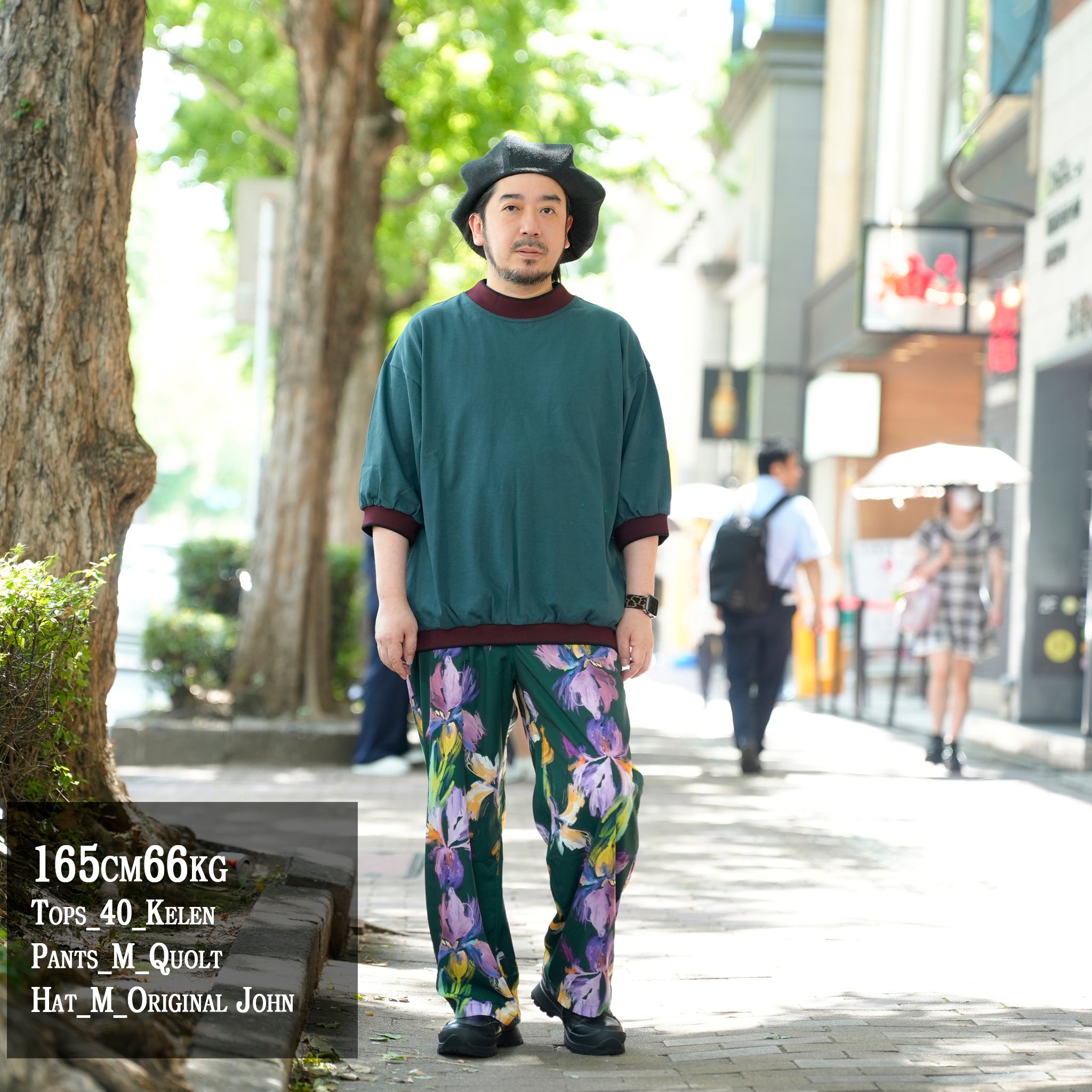配色ニットリブが映えるワイドTシャツ | KELEN GOTHEL | 丸みのあるシルエットとギャザー仕様