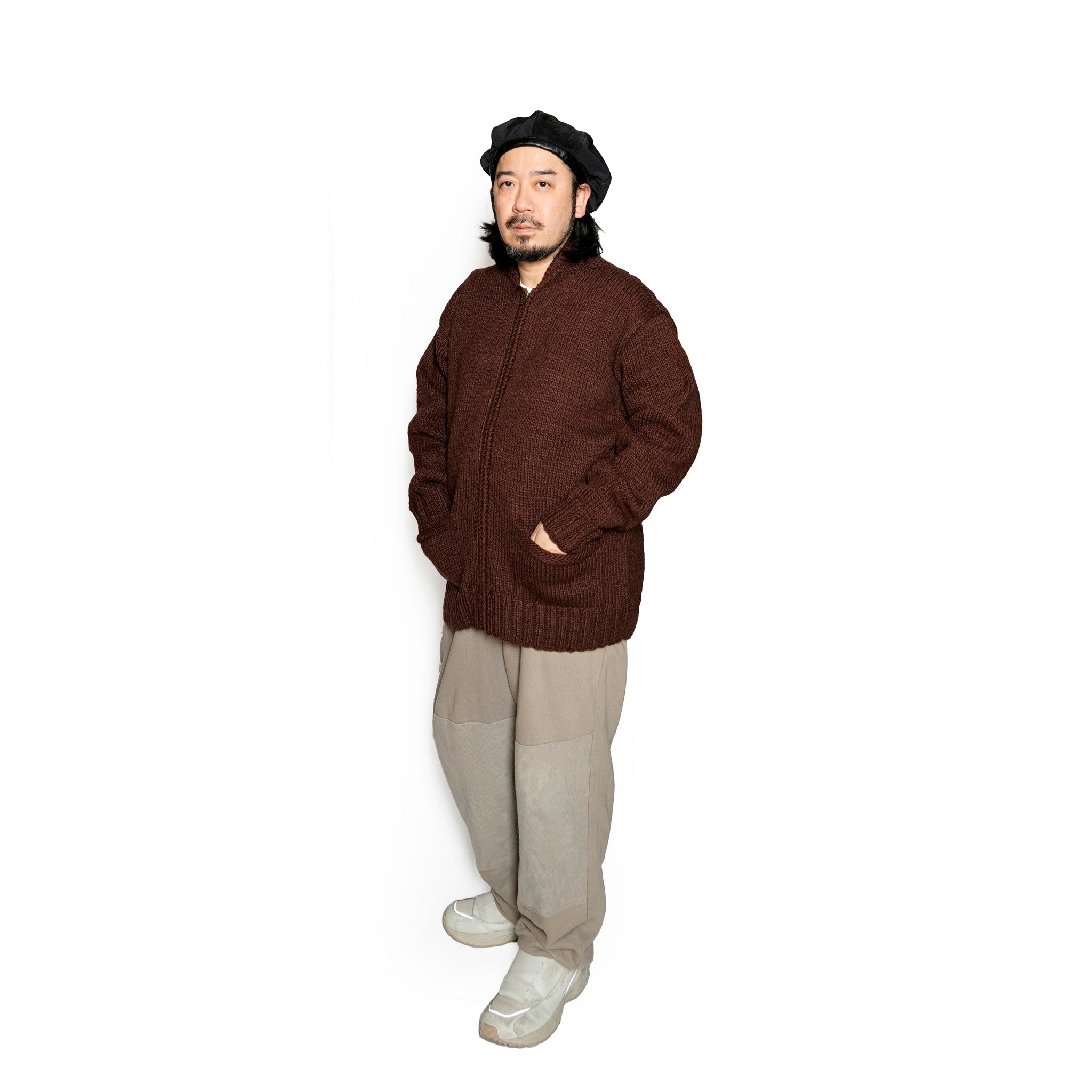 RELAX FIT №132 [ [ Zipup Cowichan sweater “ Texas ” ] Color:Coffee brown【RELAX FIT_リラックスフィット】