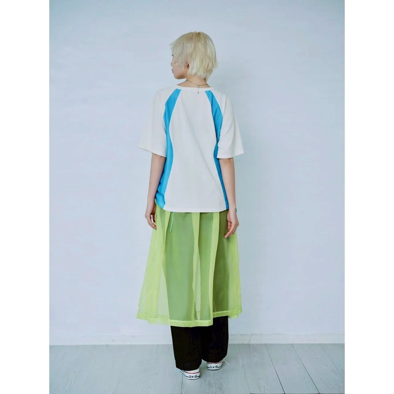 ORGANDY SHEER LAYERED DRESS – Green | HCAE