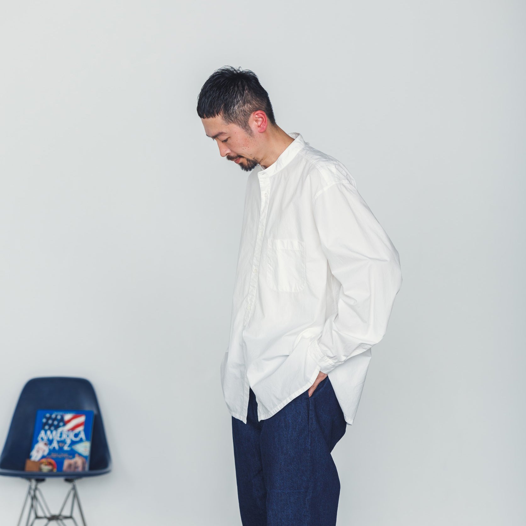 No:FPO-02　_WHITE | Name:FAKE PULLOVER  SHIRT-BROAD | Color:White【CATTA_カッタ】【入荷予定アイテム・入荷連絡可能】