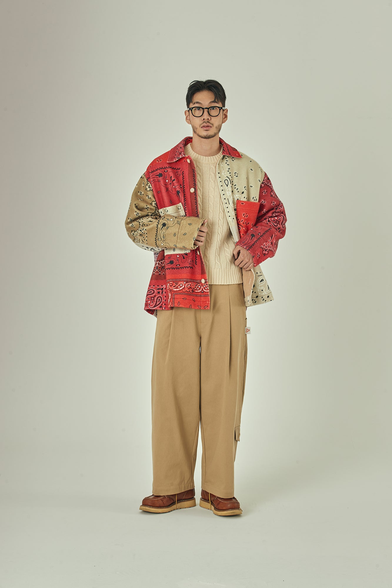 G63302A_BG | PATCHWORK WIDE WORK PANTS A type- BG【GORT_ゴート】