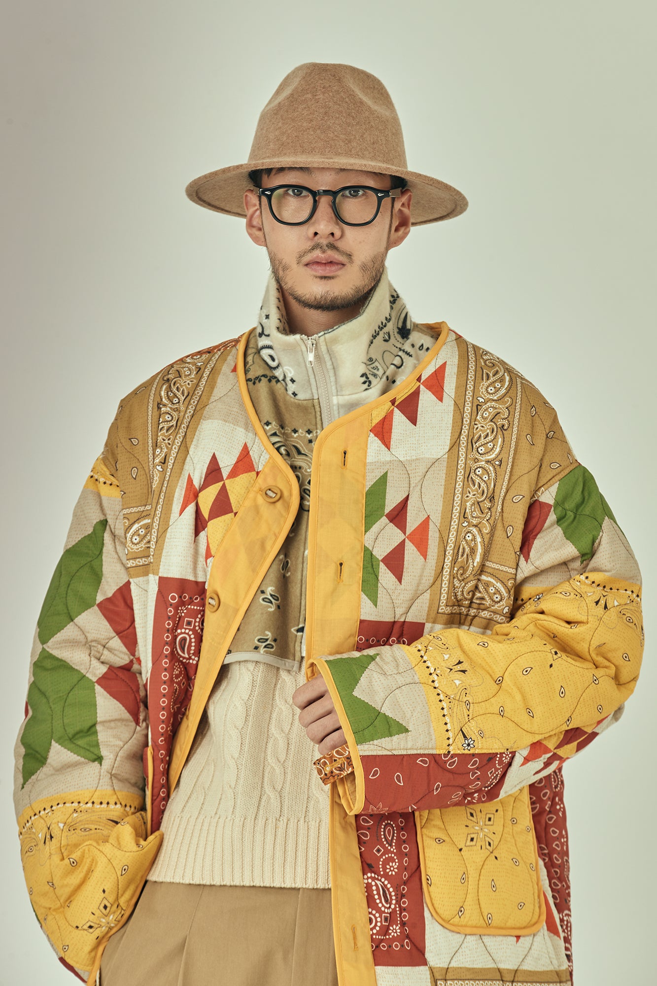 G63101_MU.YE | REVERSIBLE QUILT LONG LINER JACKET-MU.YE【GORT_ゴート】