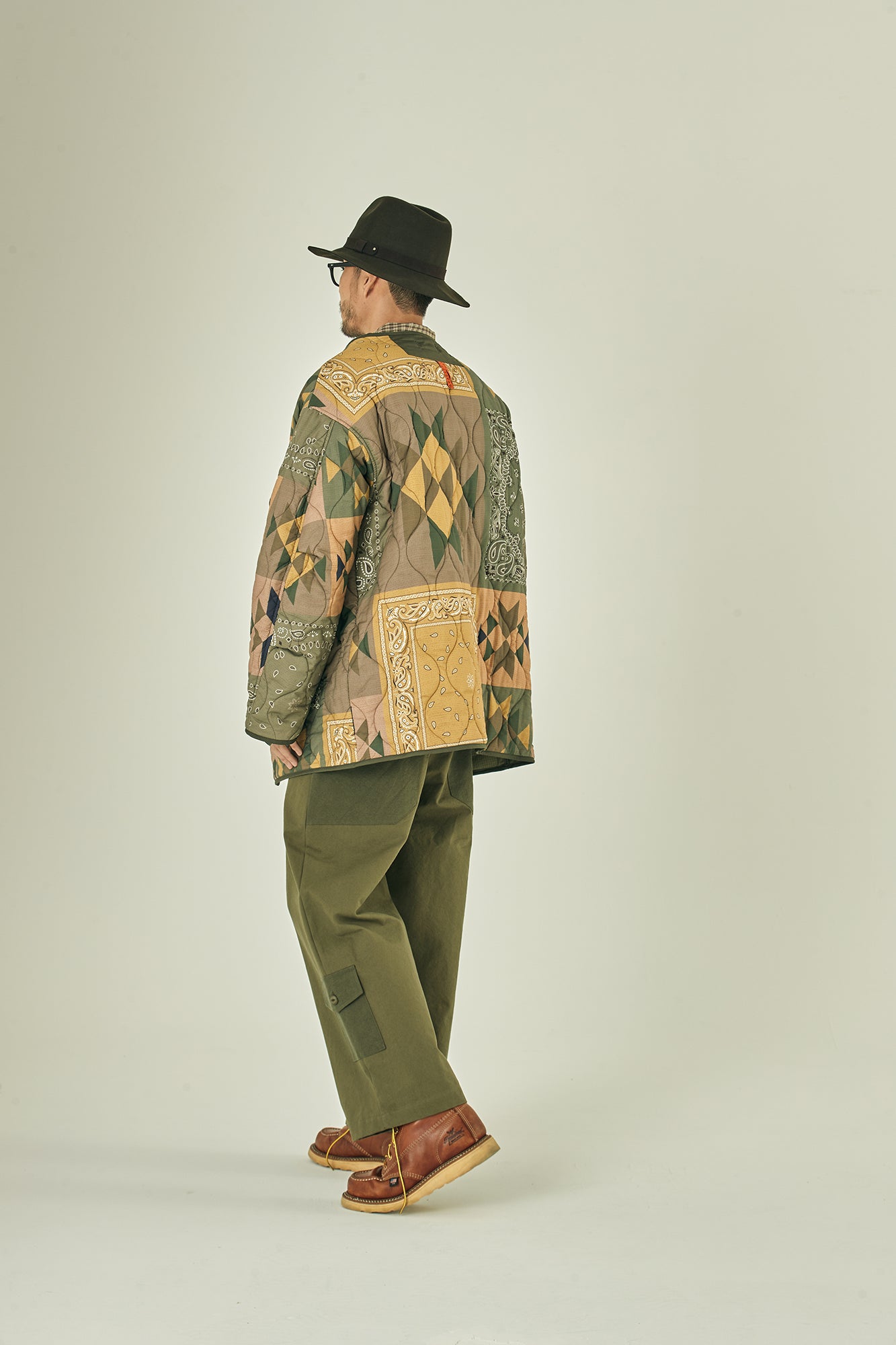 G63101_KH | REVERSIBLE QUILT LONG LINER JACKET-KH【GORT_ゴート】