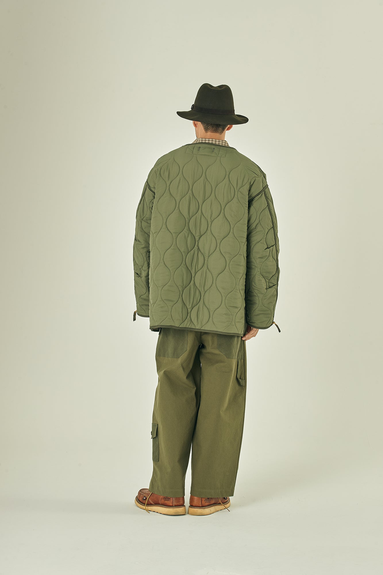 G63101_KH | REVERSIBLE QUILT LONG LINER JACKET-KH【GORT_ゴート】