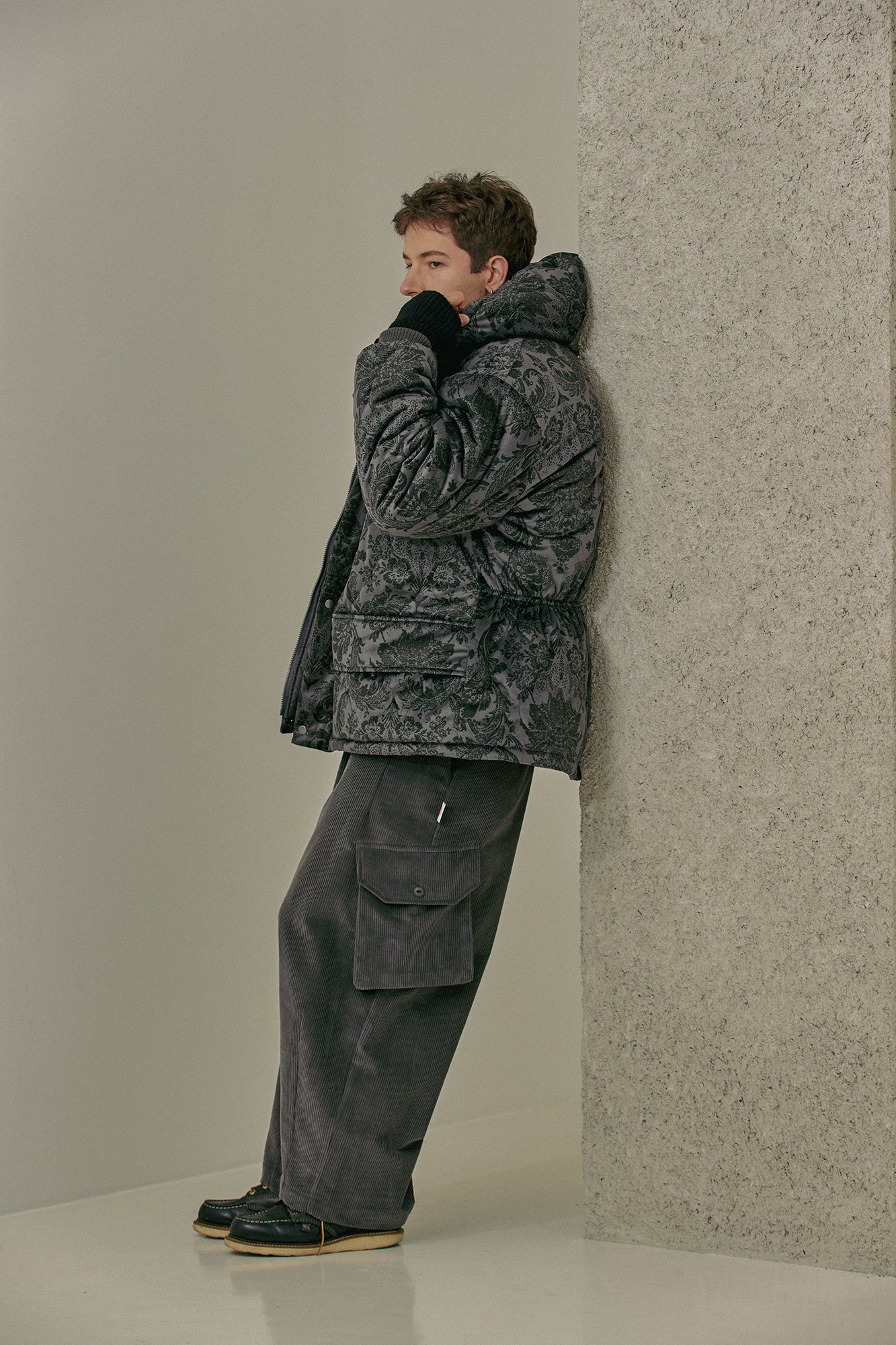 G64103_VT.GR | PADDING HOODIE JUMPER-VT.GR | Color:Gray【GORT_ゴート】