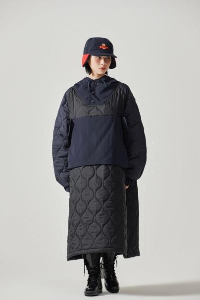 G53203_NV | PADDING LONG ANORAK-NV | Color:Navy【GORT_ゴート】