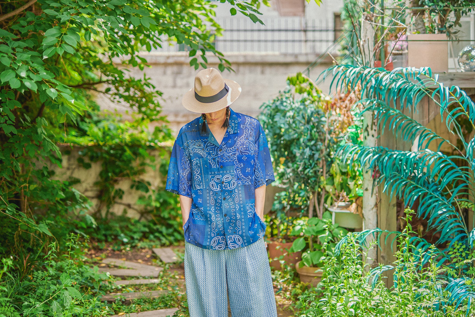 G62201_RB | BANDANA ALOHA SHIRTS-RB | COlor:Royal Blue【GORT_ゴート】