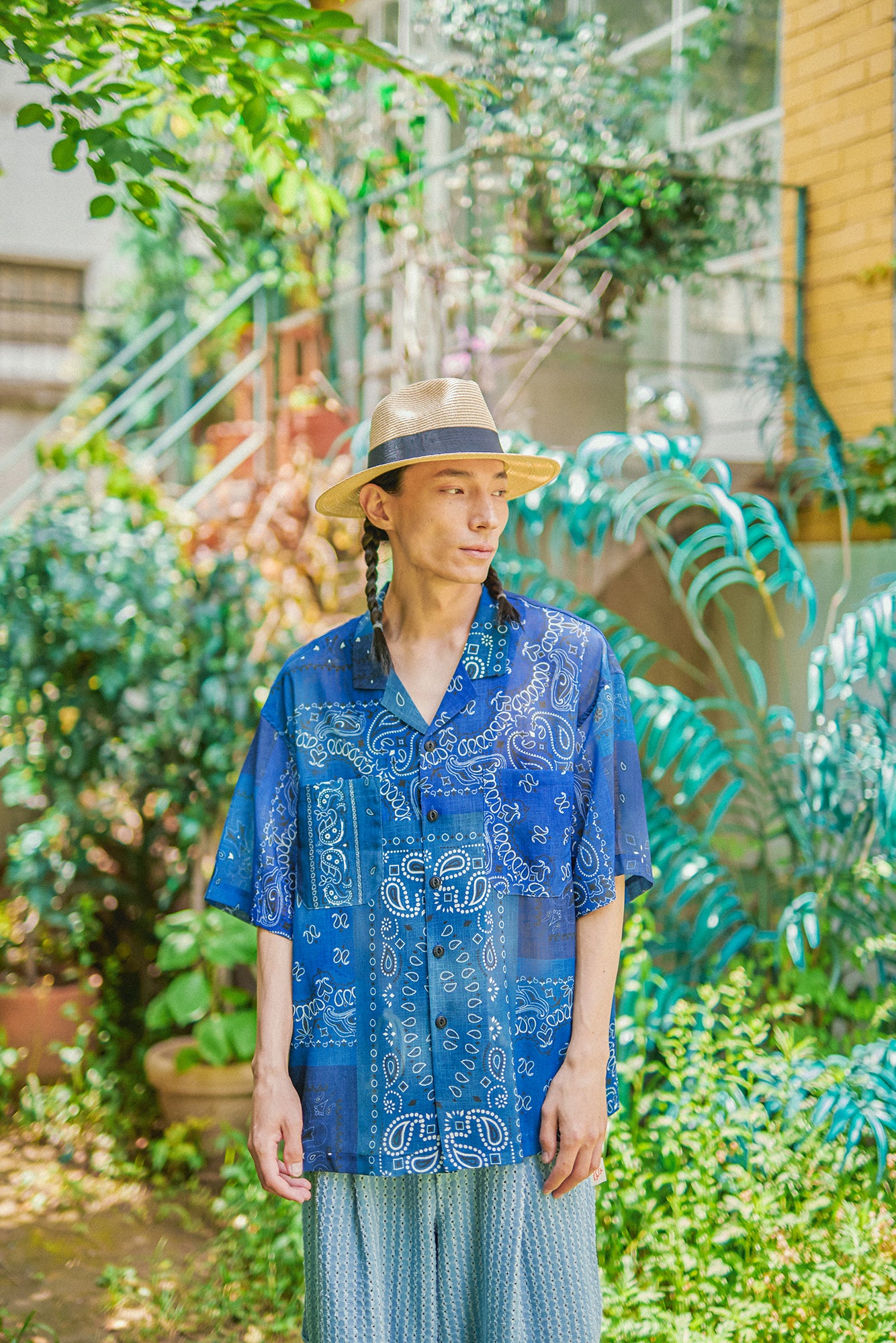 G62201_RB | BANDANA ALOHA SHIRTS-RB | COlor:Royal Blue【GORT_ゴート】