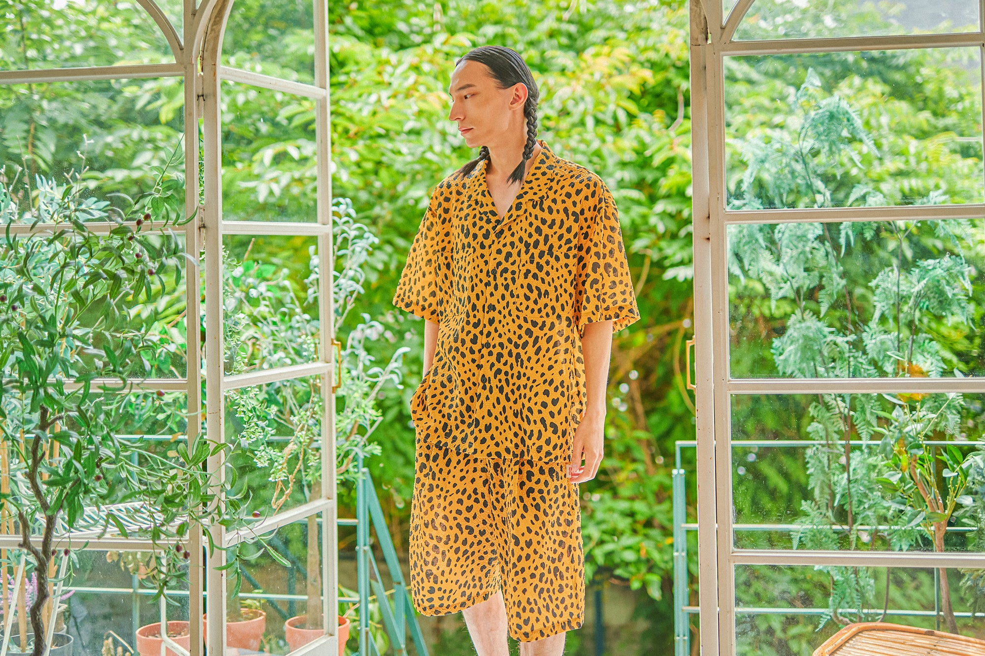 G62201_MU | LEOPARD ALOHA SHIRTS-MU | COlor:MUSTARD【GORT_ゴート】