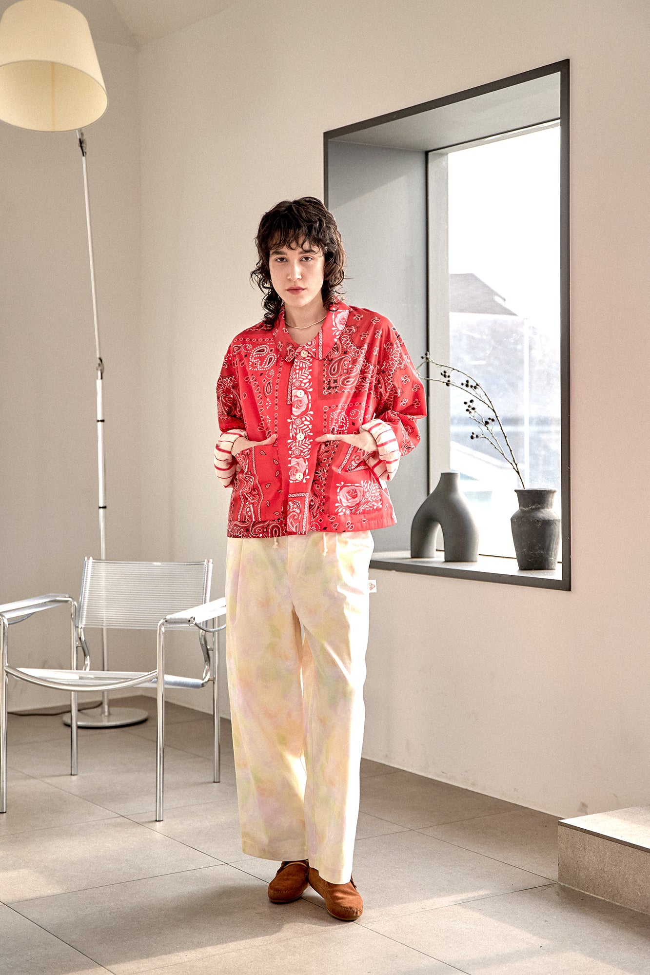 G71301_MT.PST | FLOWER WIDE WORK PANTS-MT.PST | Color:Tye Dye【GORT_ゴート】