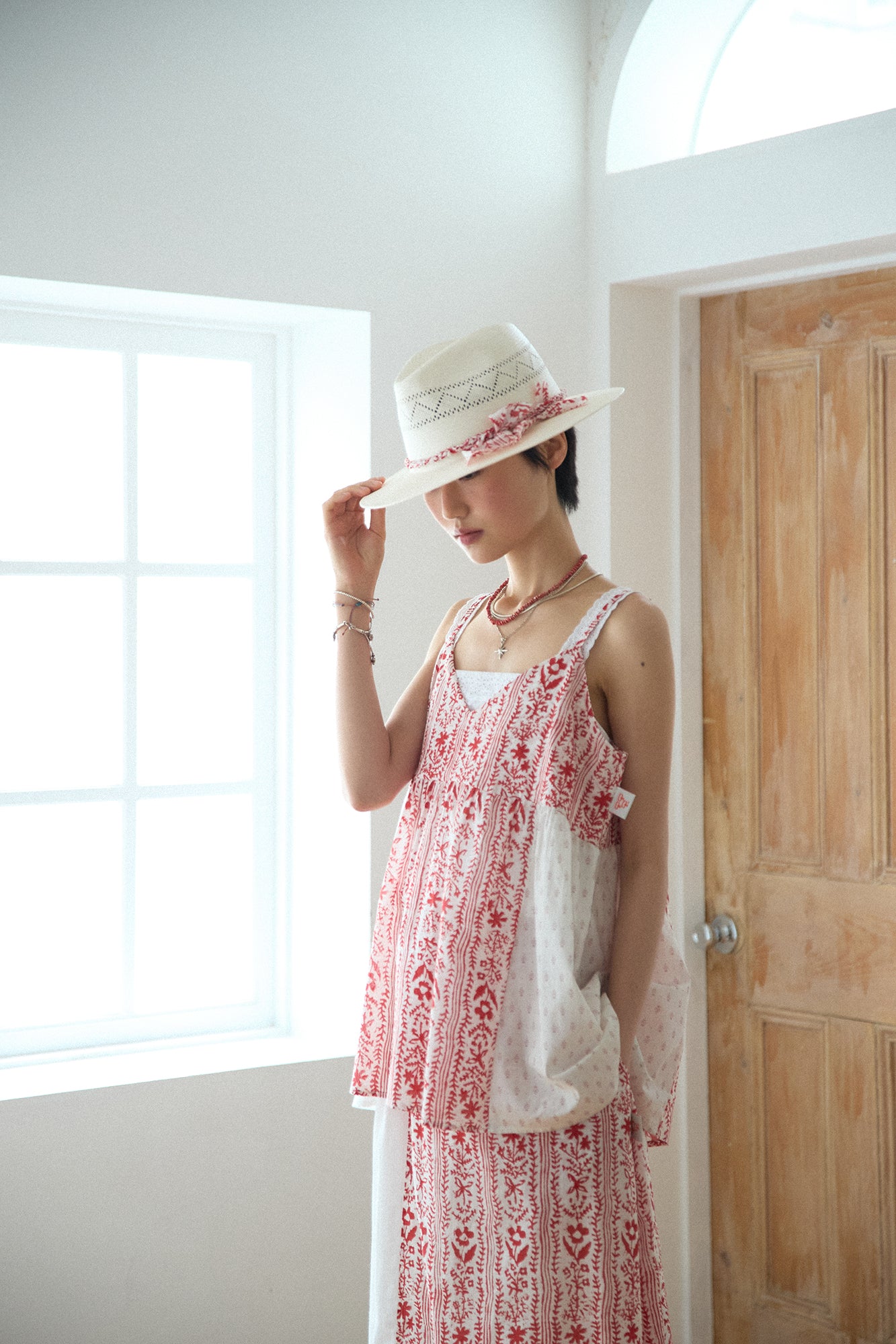 G72302_RD.WH | PATCHWORK SKIRT-RD.WH | Color:Red_White【GORT_ゴート】