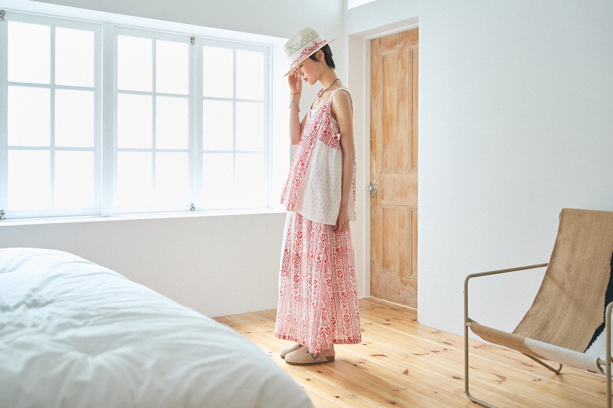 G72302_RD.WH | PATCHWORK SKIRT-RD.WH | Color:Red_White【GORT_ゴート】