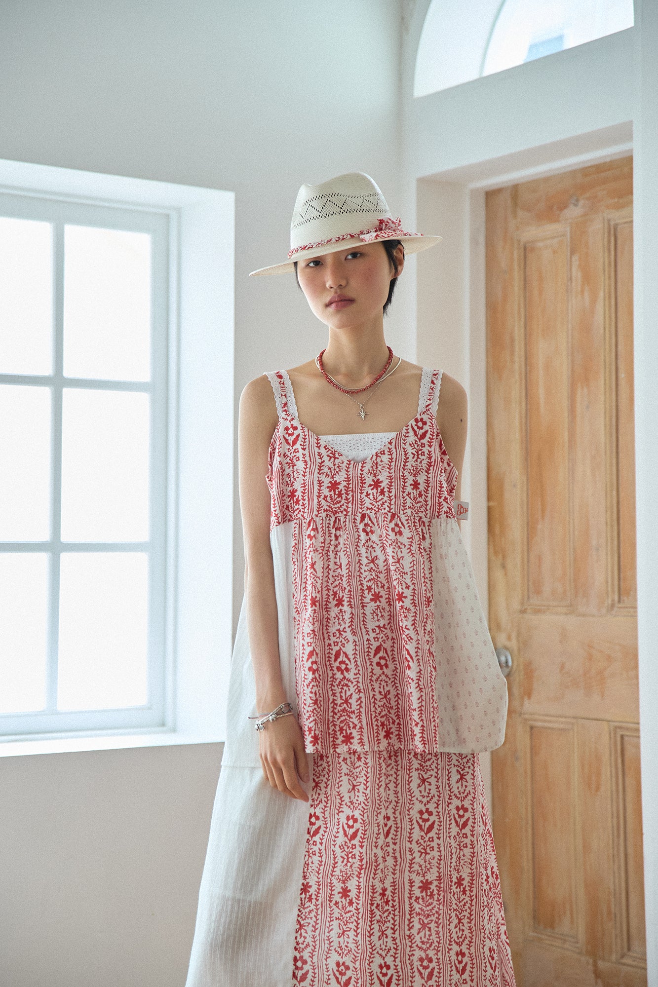 G72302_RD.WH | PATCHWORK SKIRT-RD.WH | Color:Red_White【GORT_ゴート】