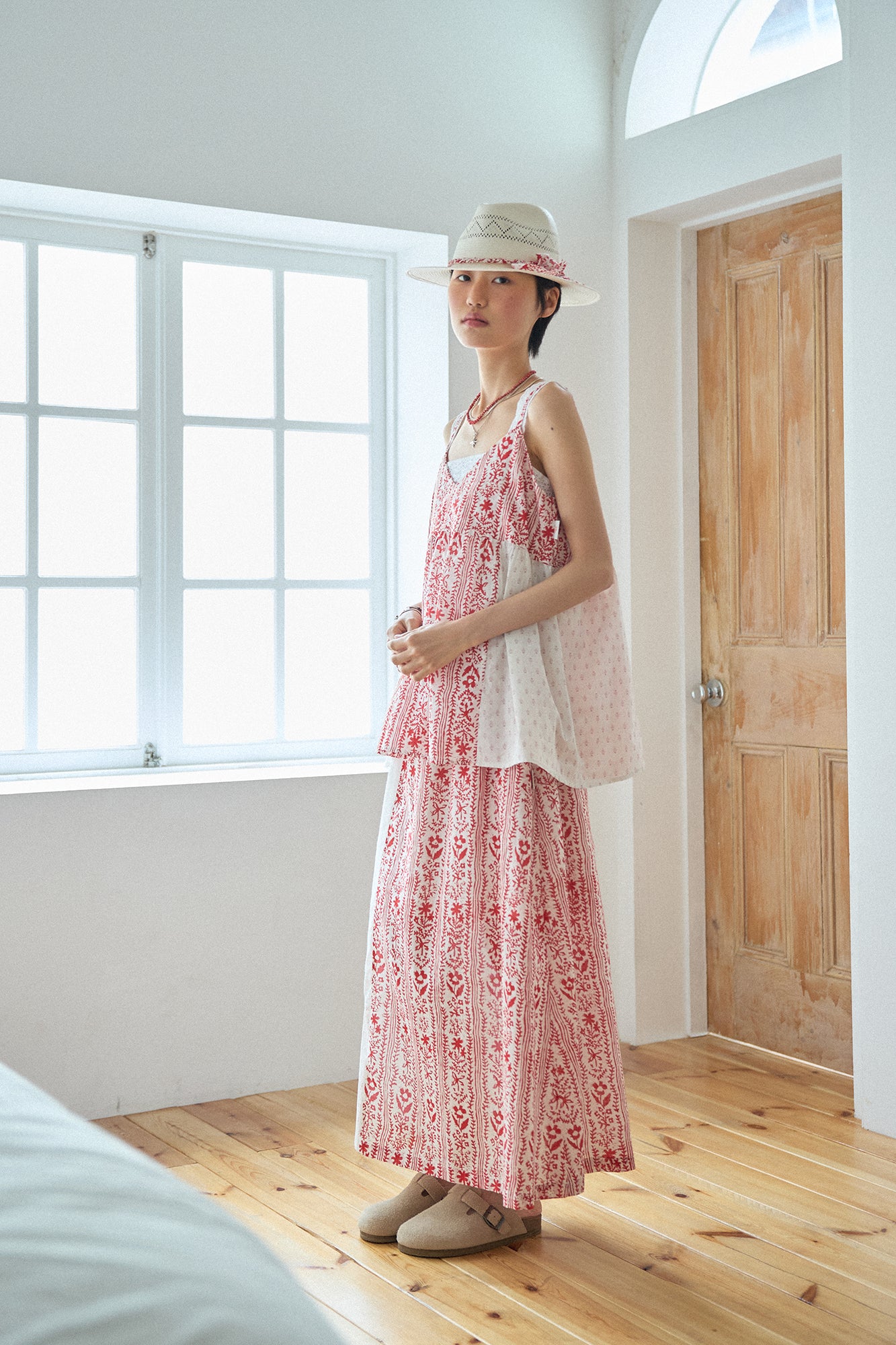 G72302_RD.WH | PATCHWORK SKIRT-RD.WH | Color:Red_White【GORT_ゴート】