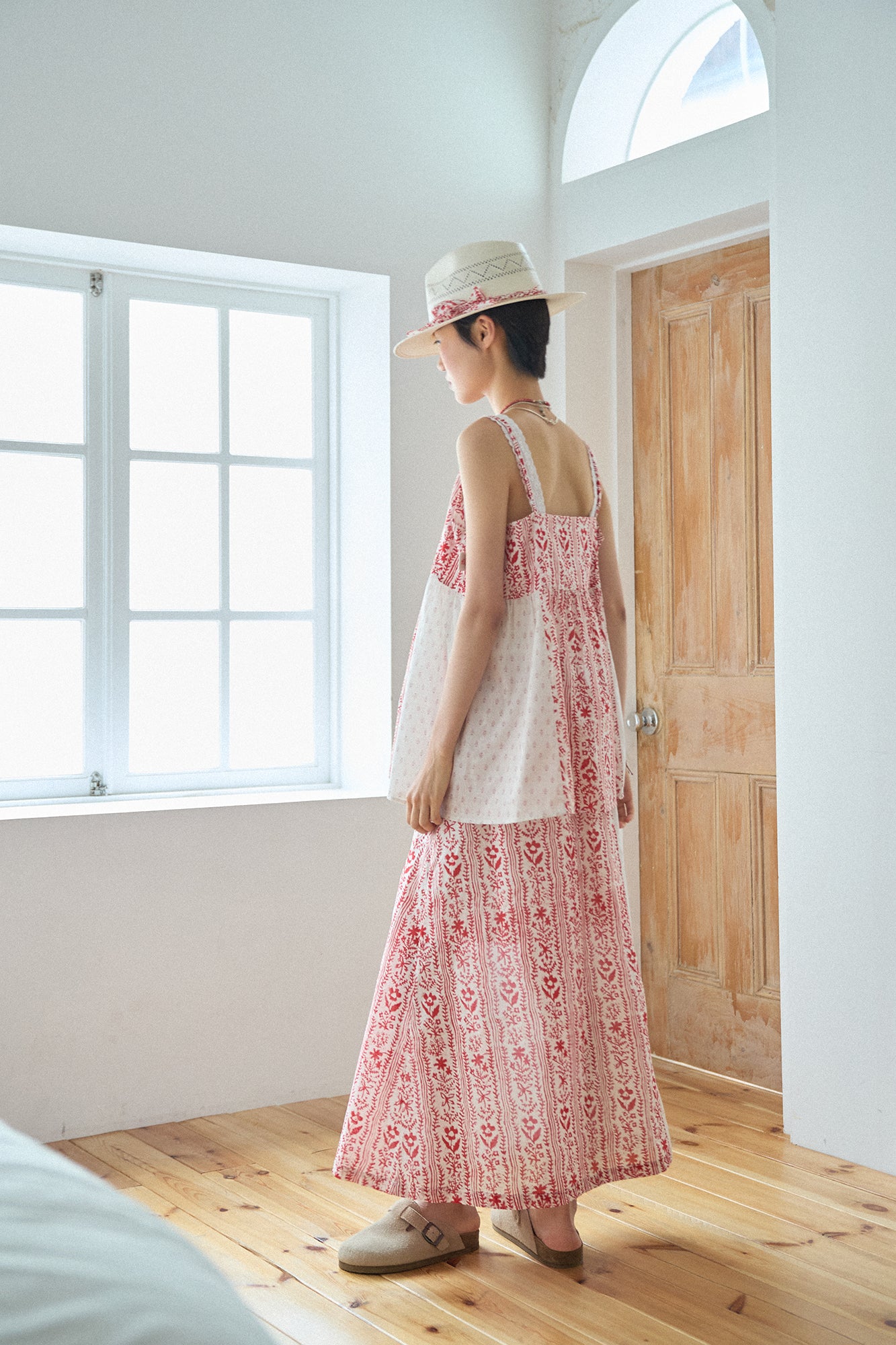 G72302_RD.WH | PATCHWORK SKIRT-RD.WH | Color:Red_White【GORT_ゴート】