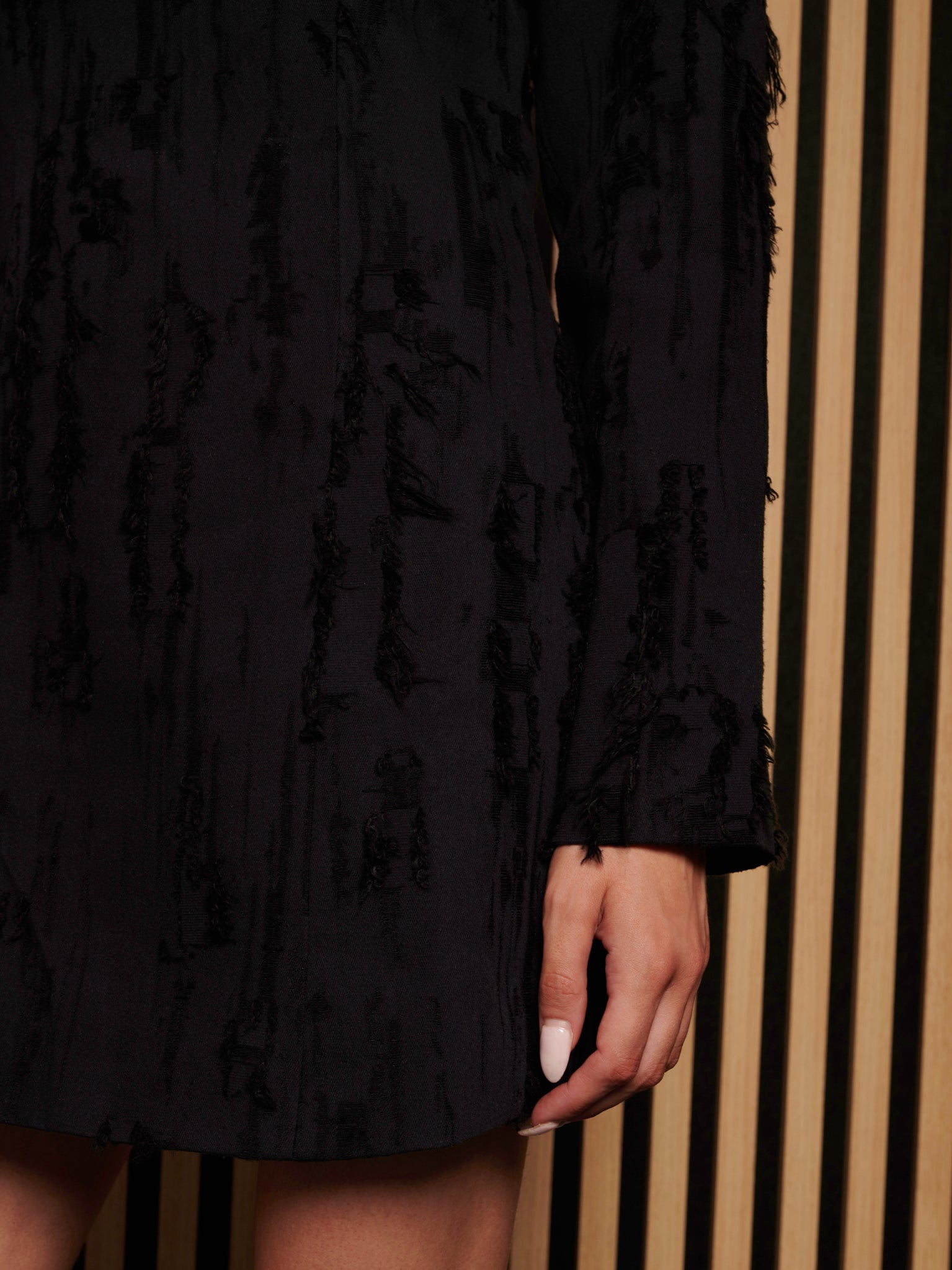 Solace Shaped Mini Dress | Color_Black | No_32GH02DRG1028BLK_BLACK【GHOSPELL_ゴスペル】