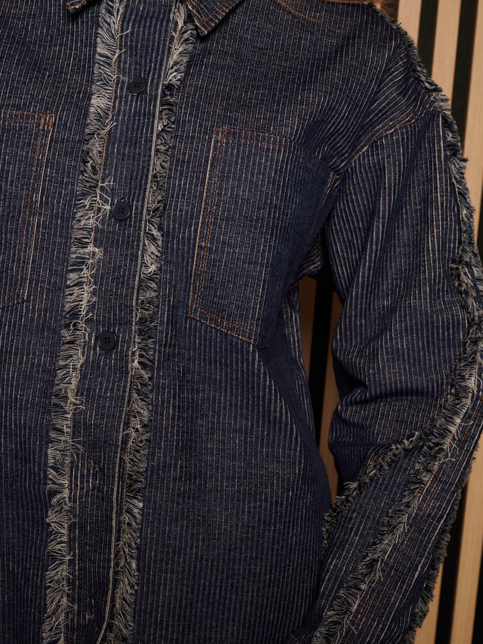 Roxanne Shirt | Color_Denim | No_32GH02BLG370DEN_DENIM【GHOSPELL_ゴスペル】