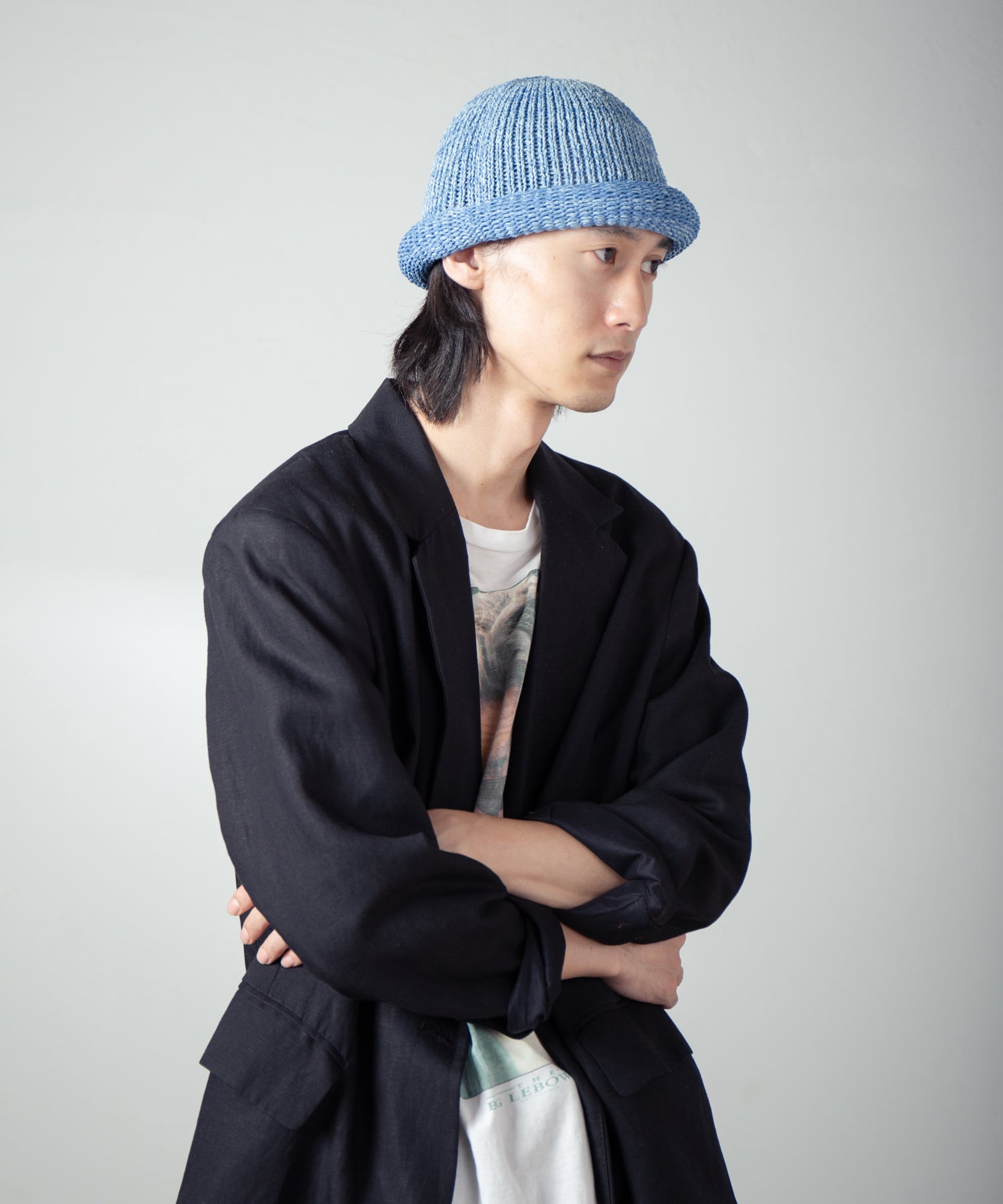 IA-24-097_Blue | Roll Knit Cap | Color:Blue【INDIETRO ASSOCIATION_インディエトロアソシエーション】【入荷予定アイテム・入荷連絡可能】