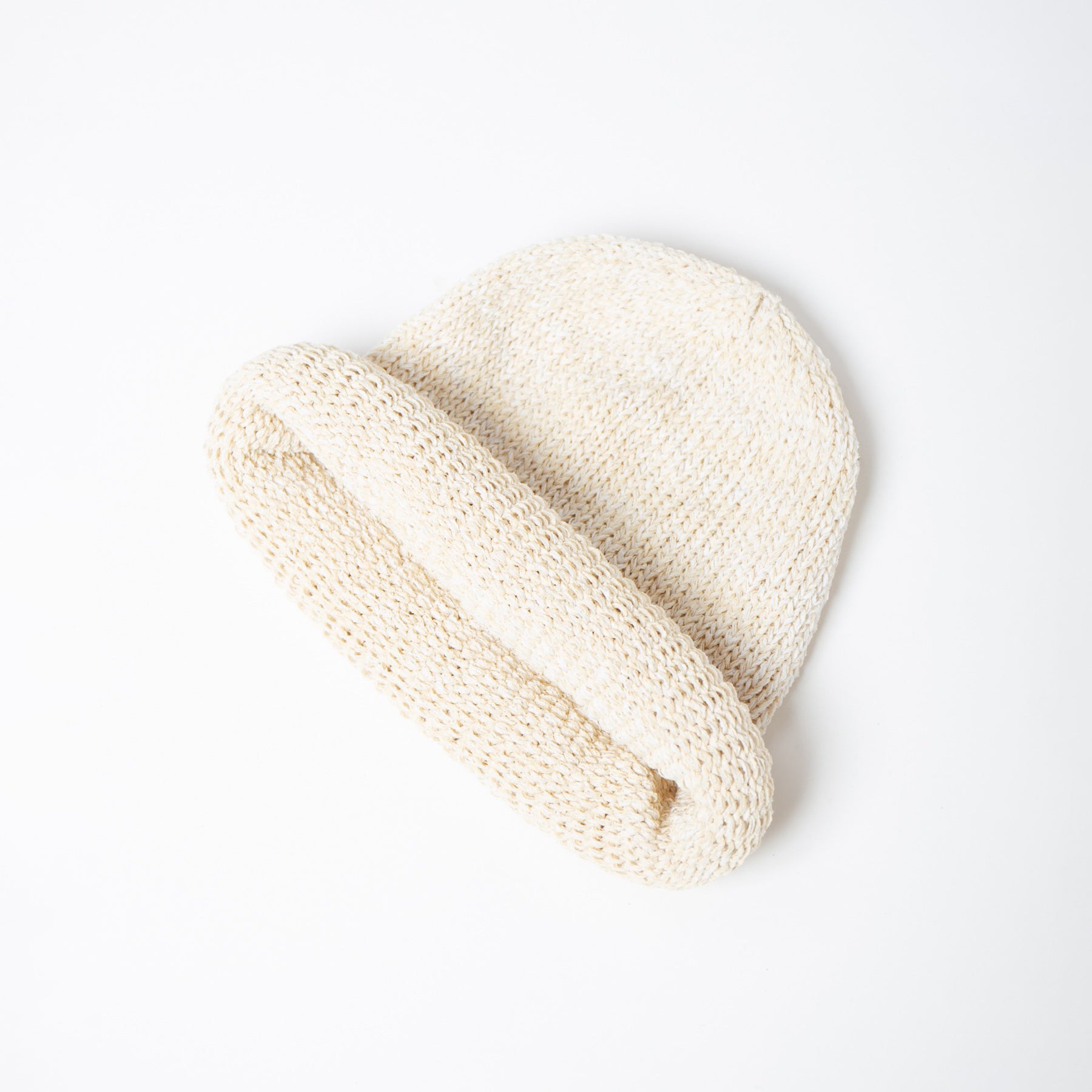 Roll Knit Cap | Color_Beige | No_IA-24-097_Beige【INDIETRO ASSOCIATION_インディエトロアソシエーション】【入荷予定アイテム・入荷連絡可能】
