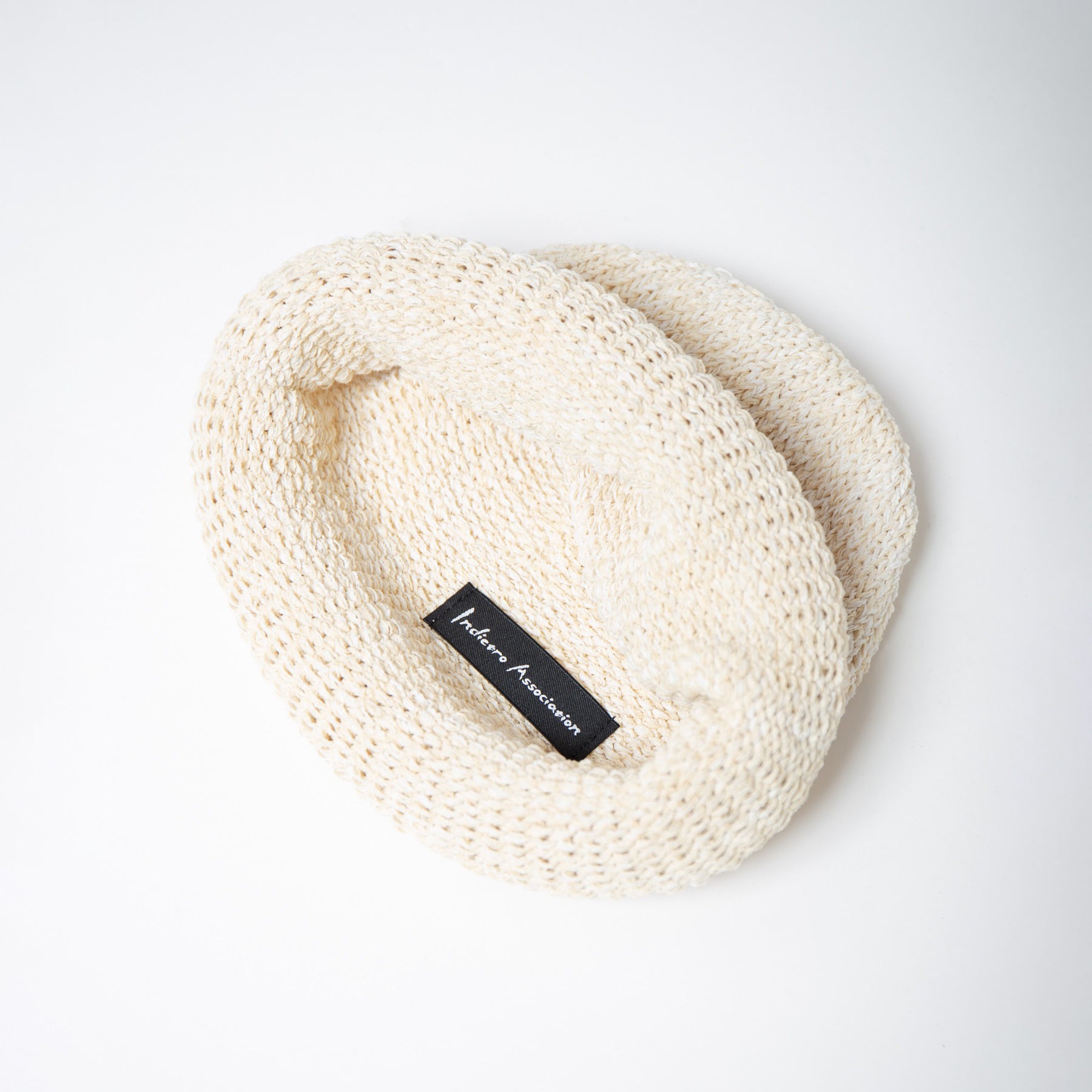 Roll Knit Cap | Color_Beige | No_IA-24-097_Beige【INDIETRO ASSOCIATION_インディエトロアソシエーション】【入荷予定アイテム・入荷連絡可能】