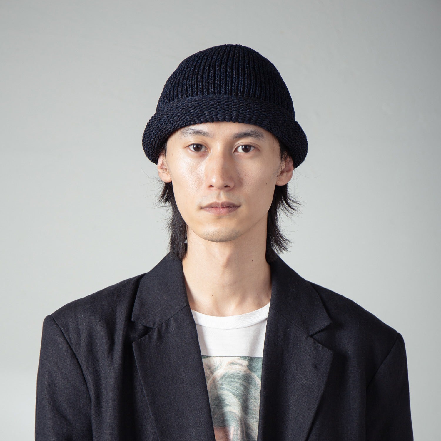 Roll Knit Cap | Color_Black | No_IA-24-097_Black【INDIETRO ASSOCIATION_インディエトロアソシエーション】【入荷予定アイテム・入荷連絡可能】