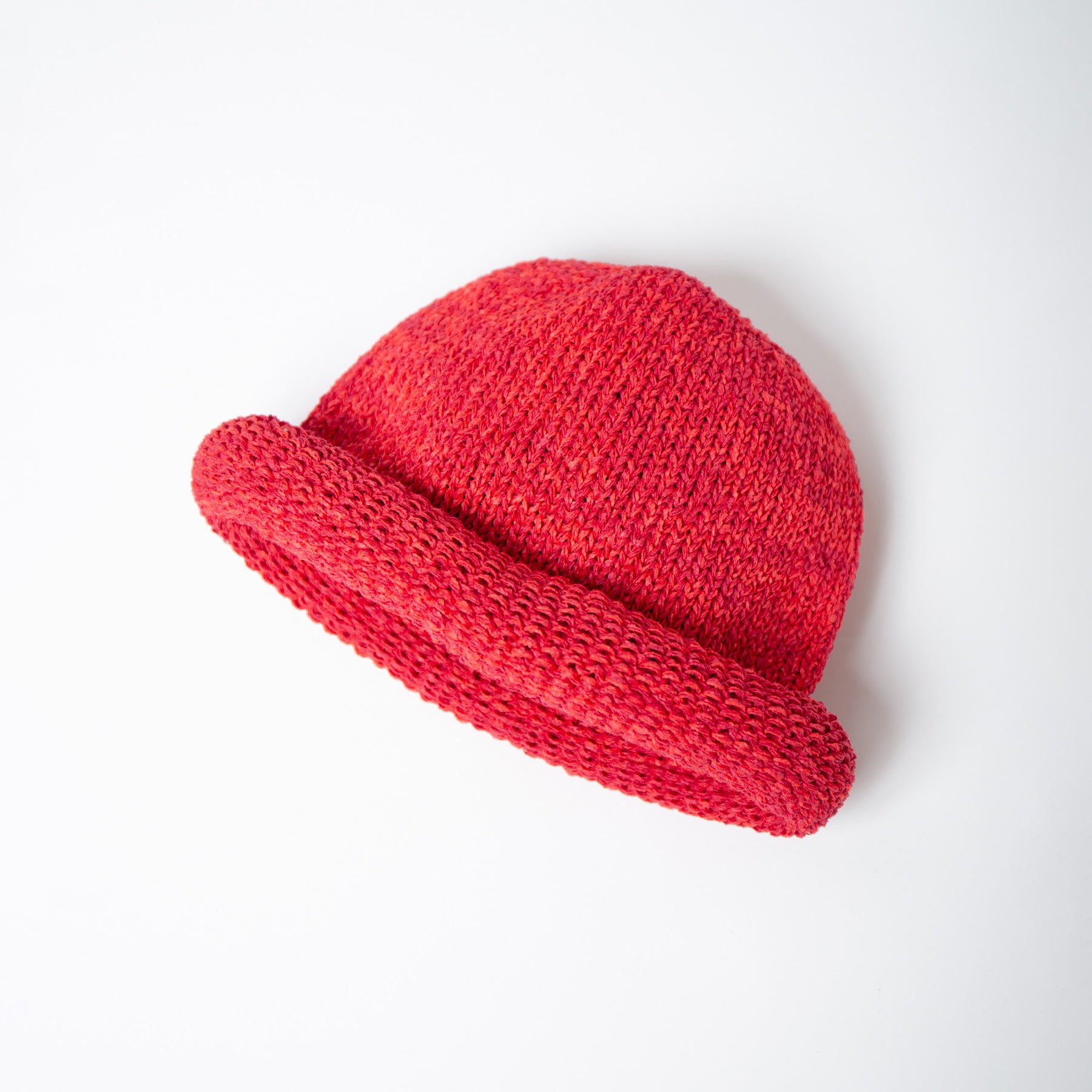 Roll Knit Cap | Color_Red | No_IA-24-097_Red【INDIETRO ASSOCIATION_インディエトロアソシエーション】【入荷予定アイテム・入荷連絡可能】