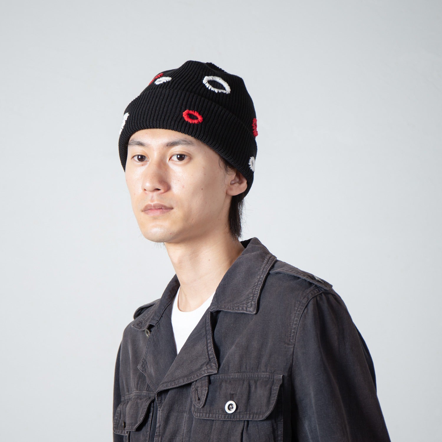 Color Hole Knit Cap | Color_Black | No_IA-26-138_Black【INDIETRO ASSOCIATION_インディエトロアソシエーション】