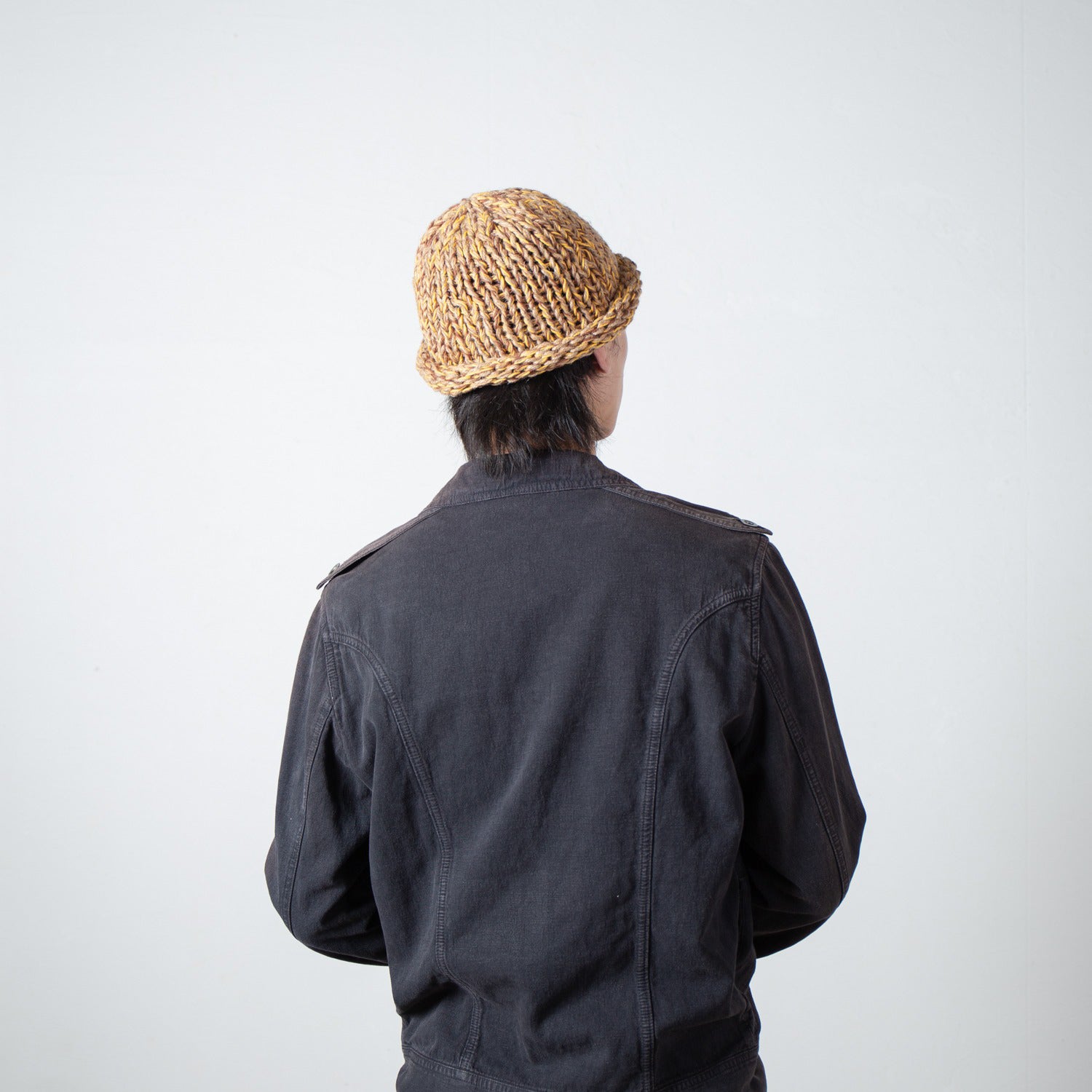 Roll Knit Cap | Color_Beige | No_IA-26-139_Beige【INDIETRO ASSOCIATION_インディエトロアソシエーション】