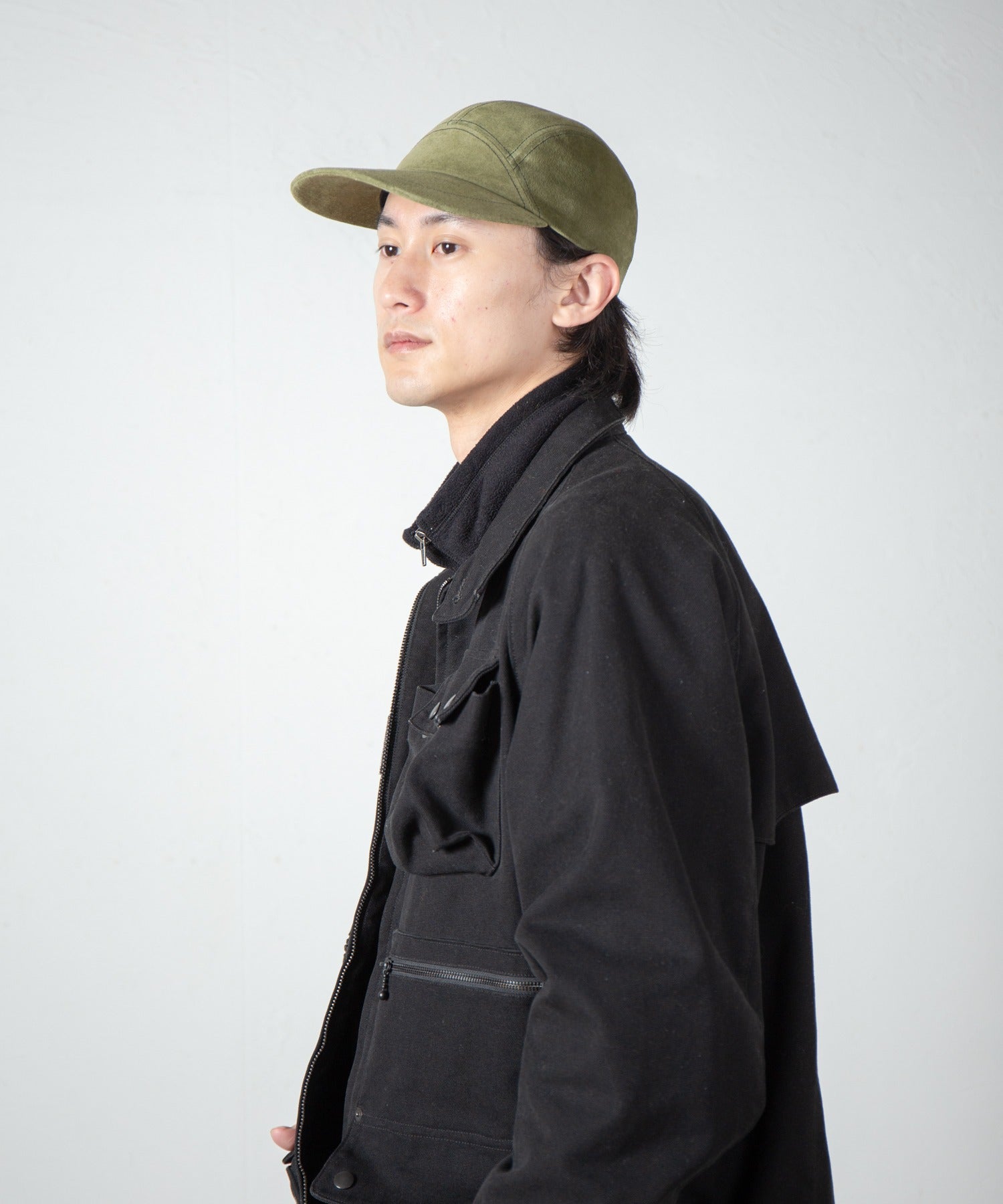 Leather Jet Cap – Olive | INDIETRO ASSOCIATION | 入荷予定アイテム