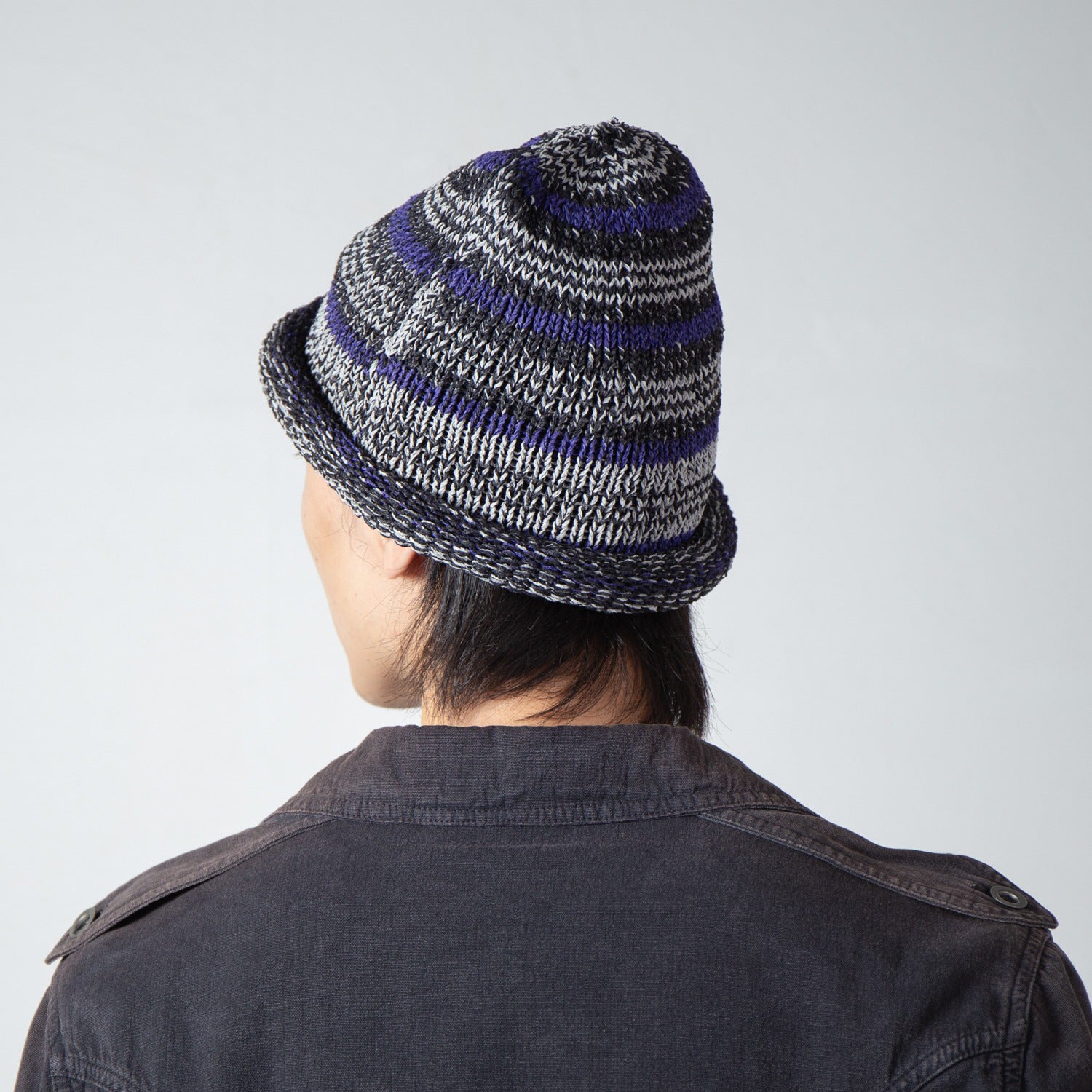 Multi Border Roll Knit Cap – Black | INDIETRO ASSOCIATION