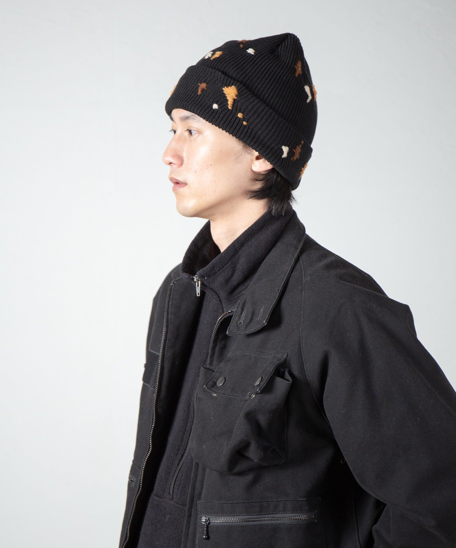 Dirt Embroidery Knit Cap – Black | INDIETRO ASSOCIATION | 入荷予定アイテム