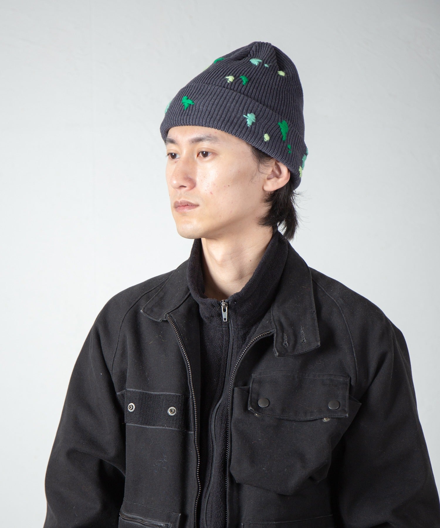 Dirt Embroidery Knit Cap – Gray | INDIETRO ASSOCIATION | 入荷予定アイテム