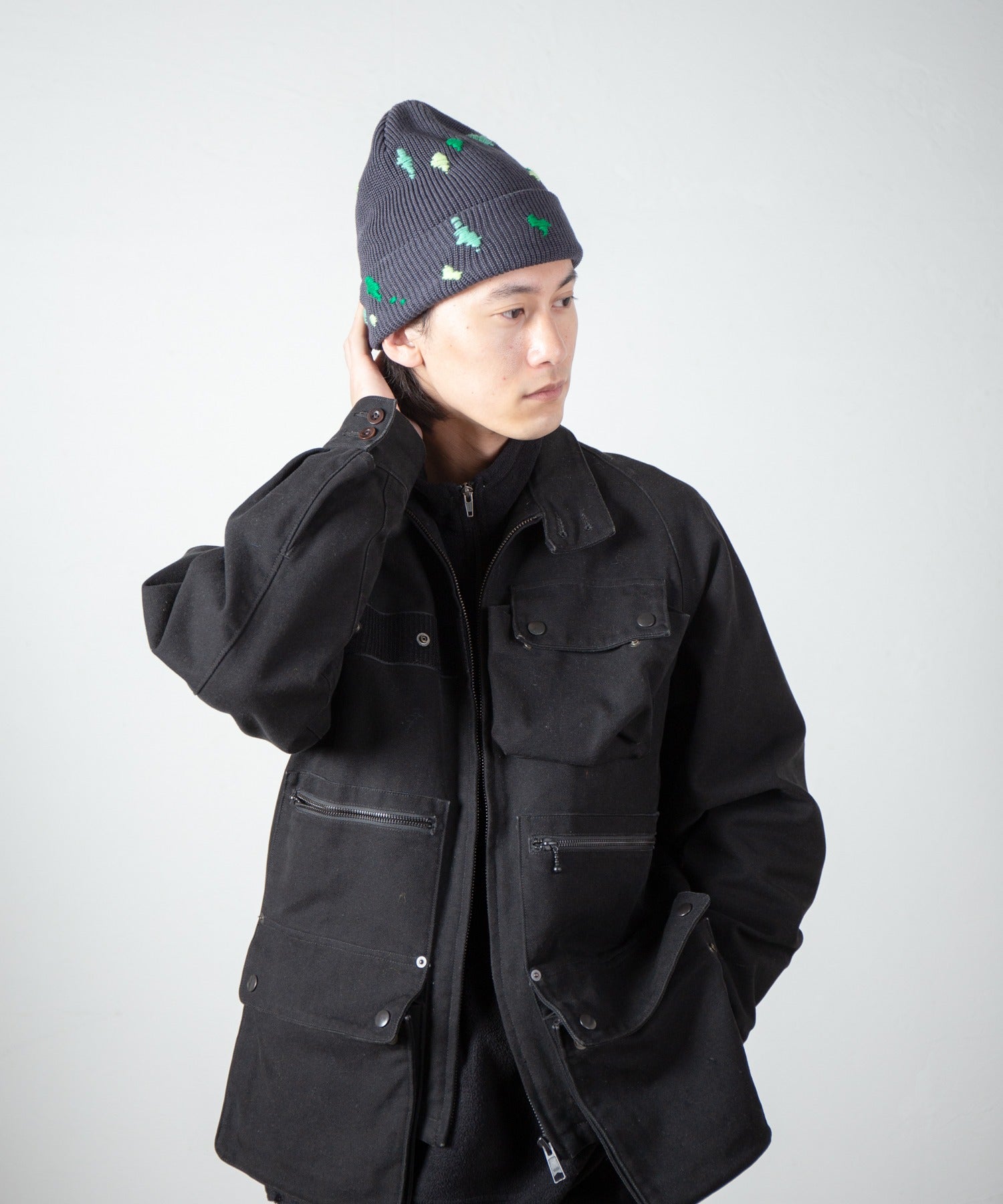 Dirt Embroidery Knit Cap – Gray | INDIETRO ASSOCIATION | 入荷予定アイテム