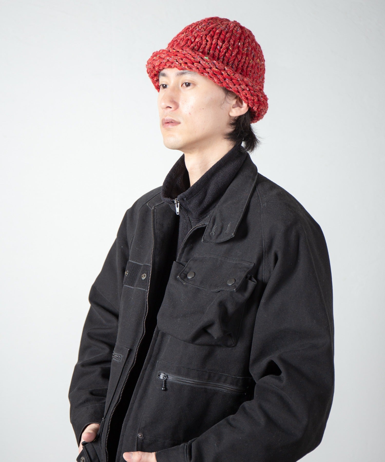 Roll Knit Cap – Red | INDIETRO ASSOCIATION | 入荷予定アイテム