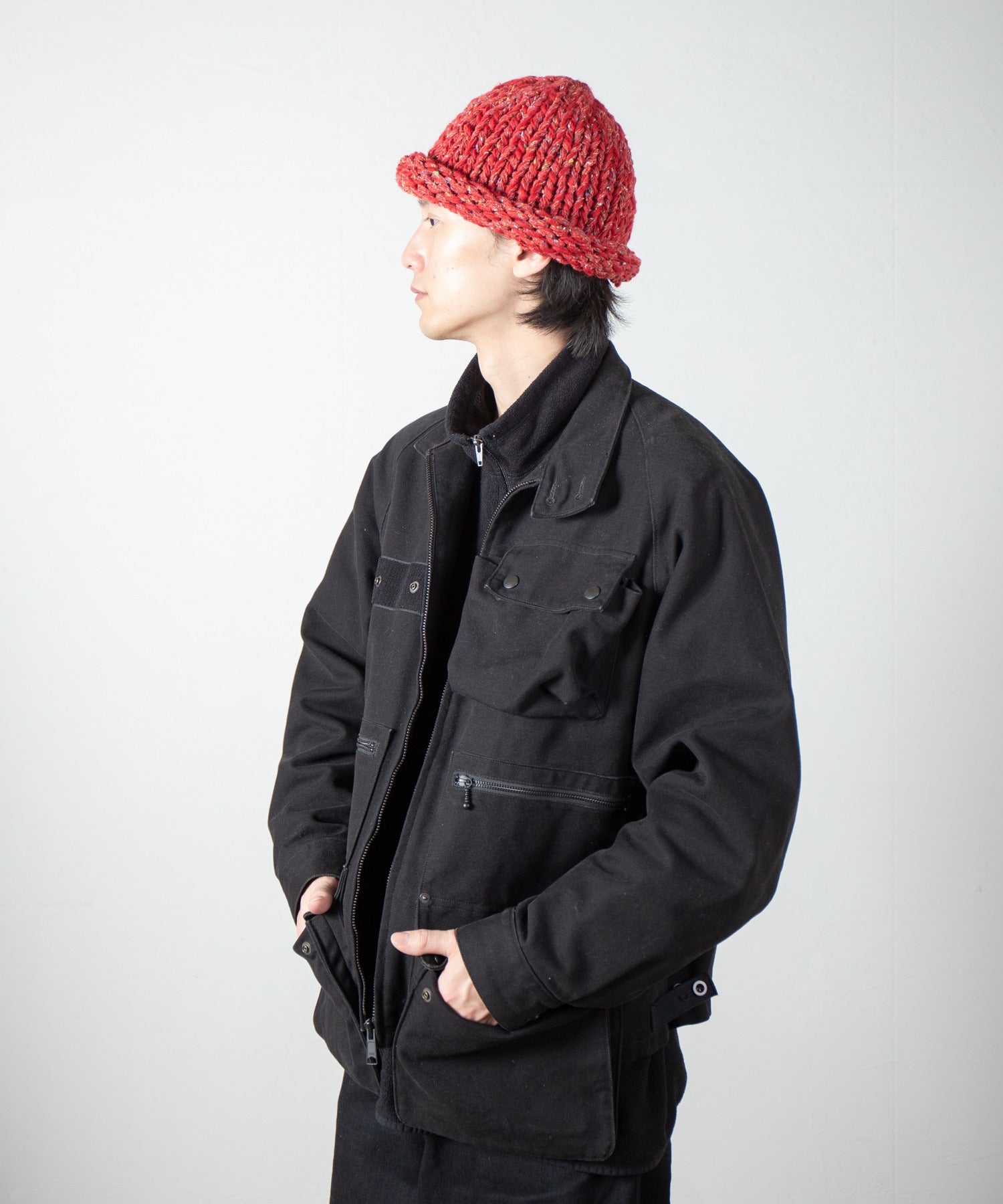 Roll Knit Cap – Red | INDIETRO ASSOCIATION | 入荷予定アイテム