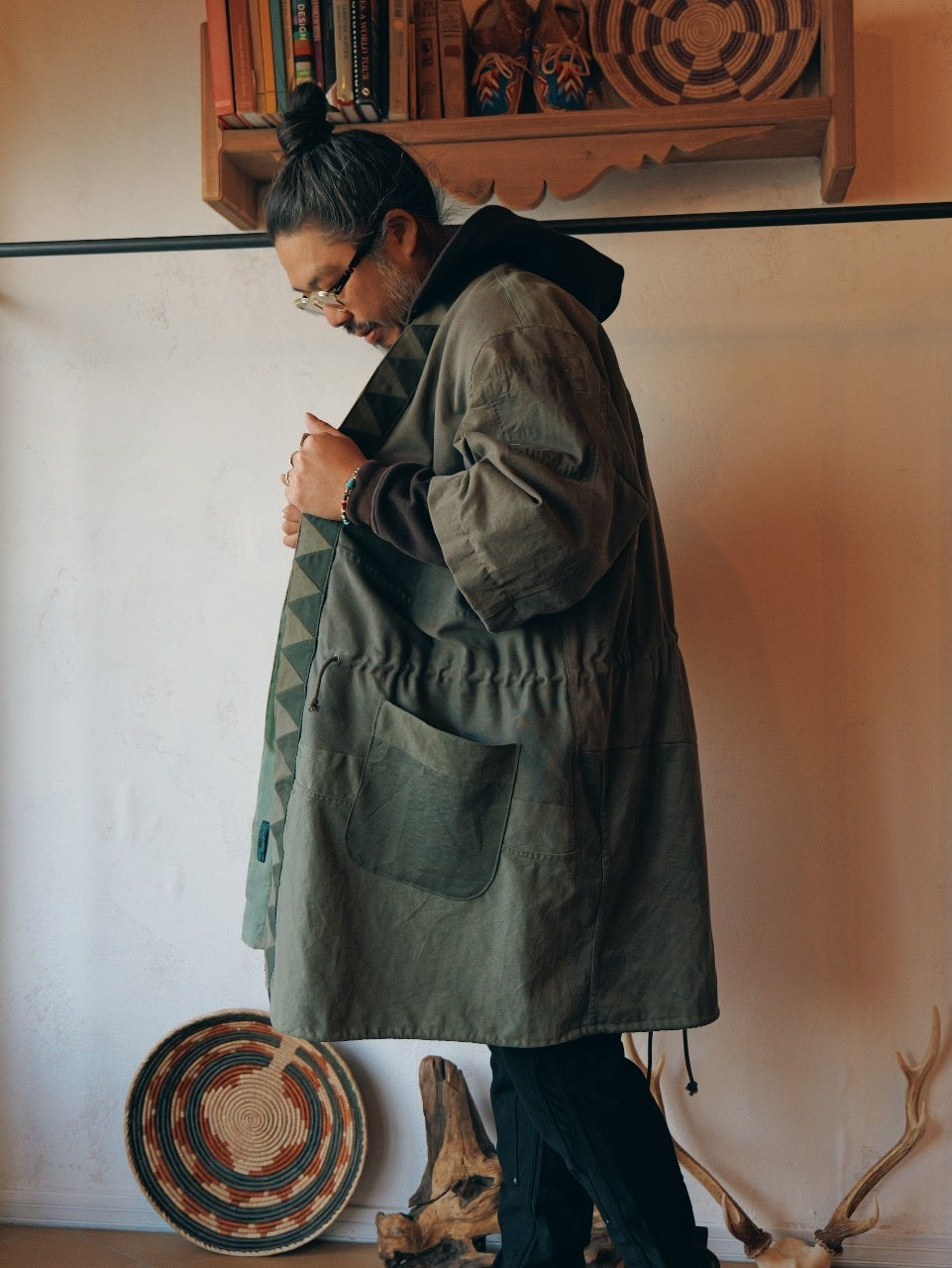 RJ2456003_01-ARMY | ZEN BARBARIAN COAT | Color:01-Army_D【NASNGWAM_ナスングワム】 (Copy)