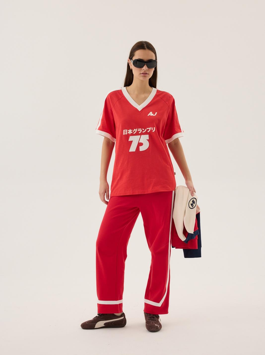 CIA KNIT PANT | Color_Poppy Red | No_260112096_Poppy Red【ARAMINTA JAMES_アラミンタジェームス】【入荷予定アイテム・入荷連絡可能】