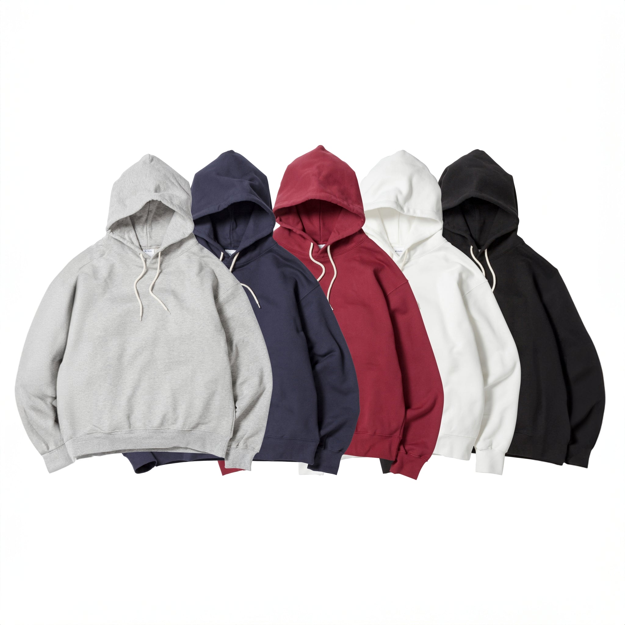 KN-HS-SP-01_WH | Heavy Hooded Sweatshirt - Seam Pocket | Color:WHITE【Knuu（縫う）_ヌウ】