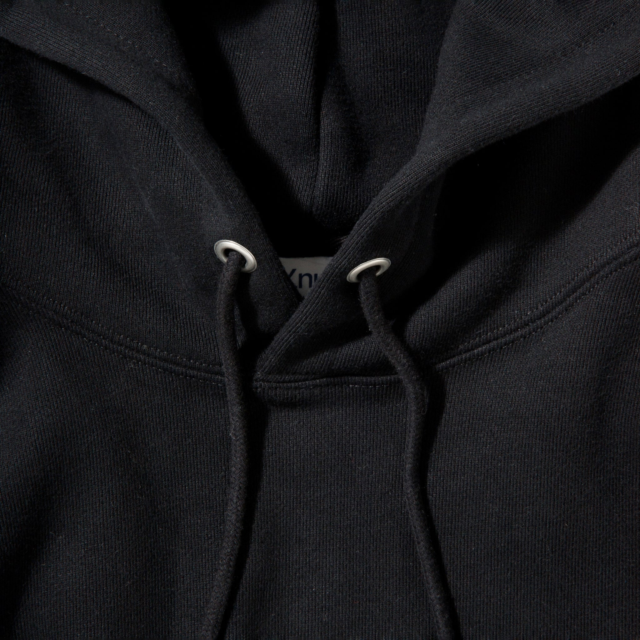 KN-HS-SP-01_BL | Heavy Hooded Sweatshirt - Seam Pocket | Color:BLACK【Knuu（縫う）_ヌウ】