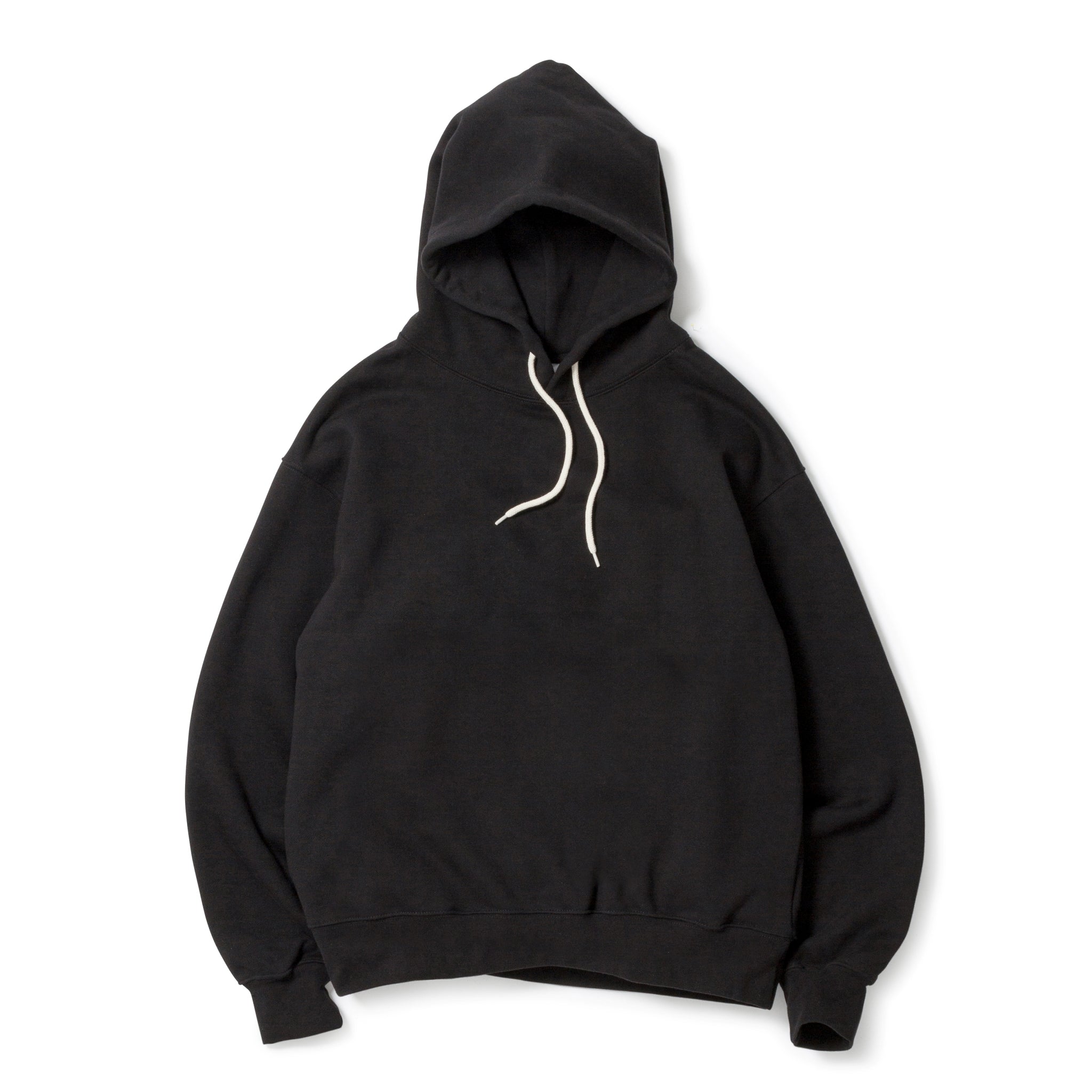 KN-HS-SP-01_BL | Heavy Hooded Sweatshirt - Seam Pocket | Color:BLACK【Knuu（縫う）_ヌウ】