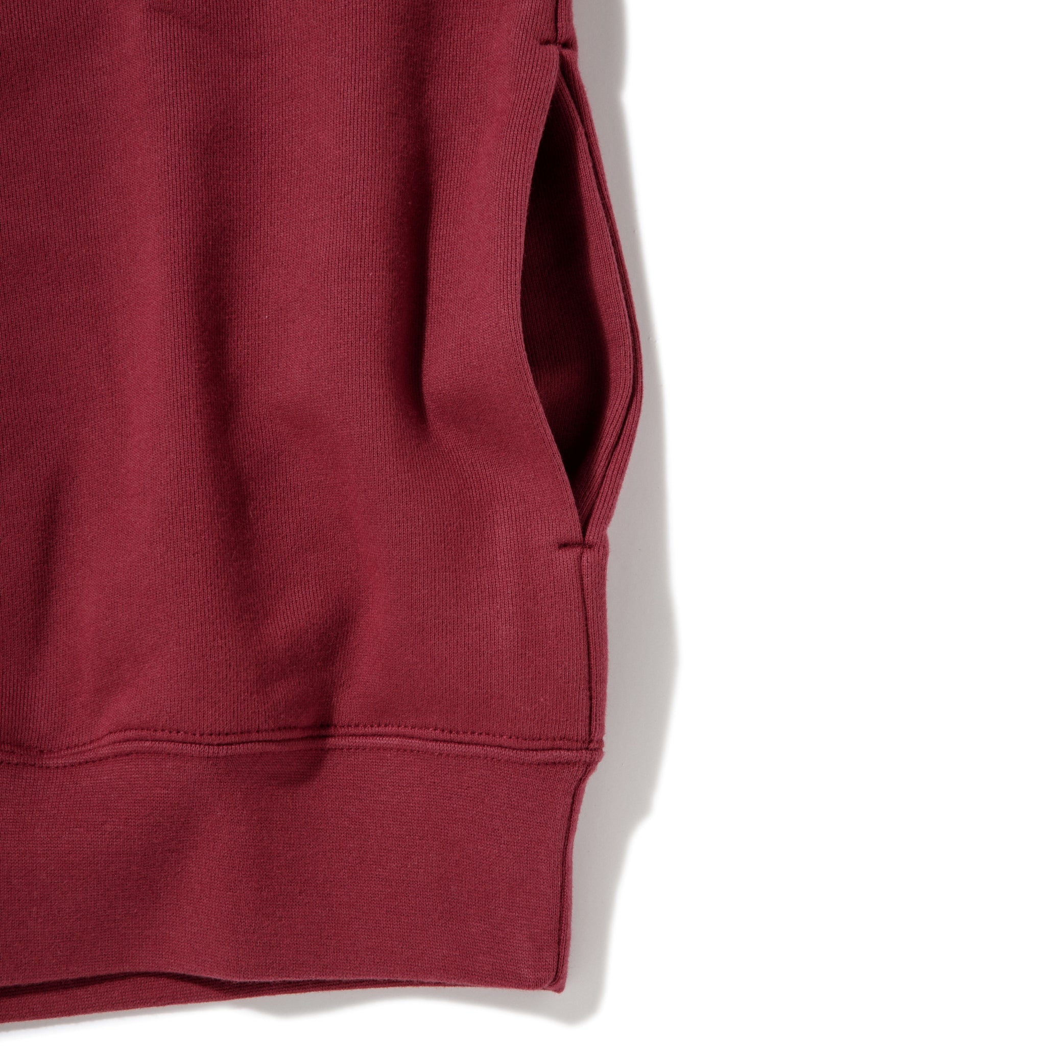 KN-HS-SP-01_MA | Heavy Hooded Sweatshirt - Seam Pocket | Color:MAROON【Knuu（縫う）_ヌウ】