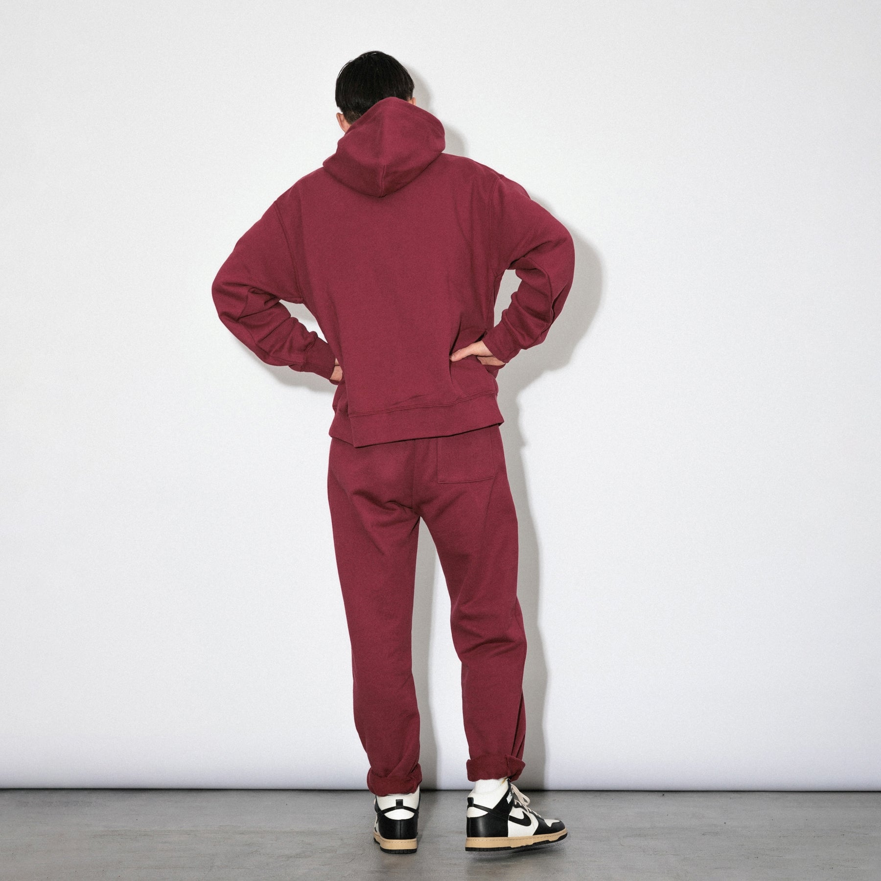 KN-HS-SP-01_MA | Heavy Hooded Sweatshirt - Seam Pocket | Color:MAROON【Knuu（縫う）_ヌウ】