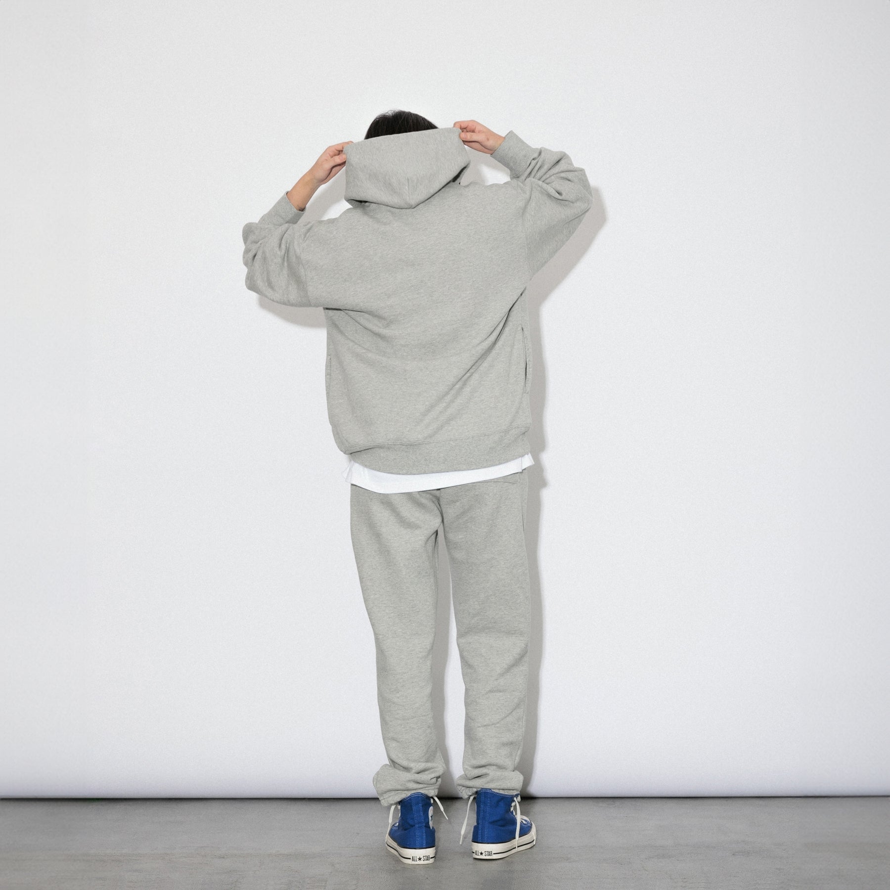 KN-HS-SP-01_HG | Heavy Hooded Sweatshirt - Seam Pocket | Color:HEATHER GRAY【Knuu（縫う）_ヌウ】