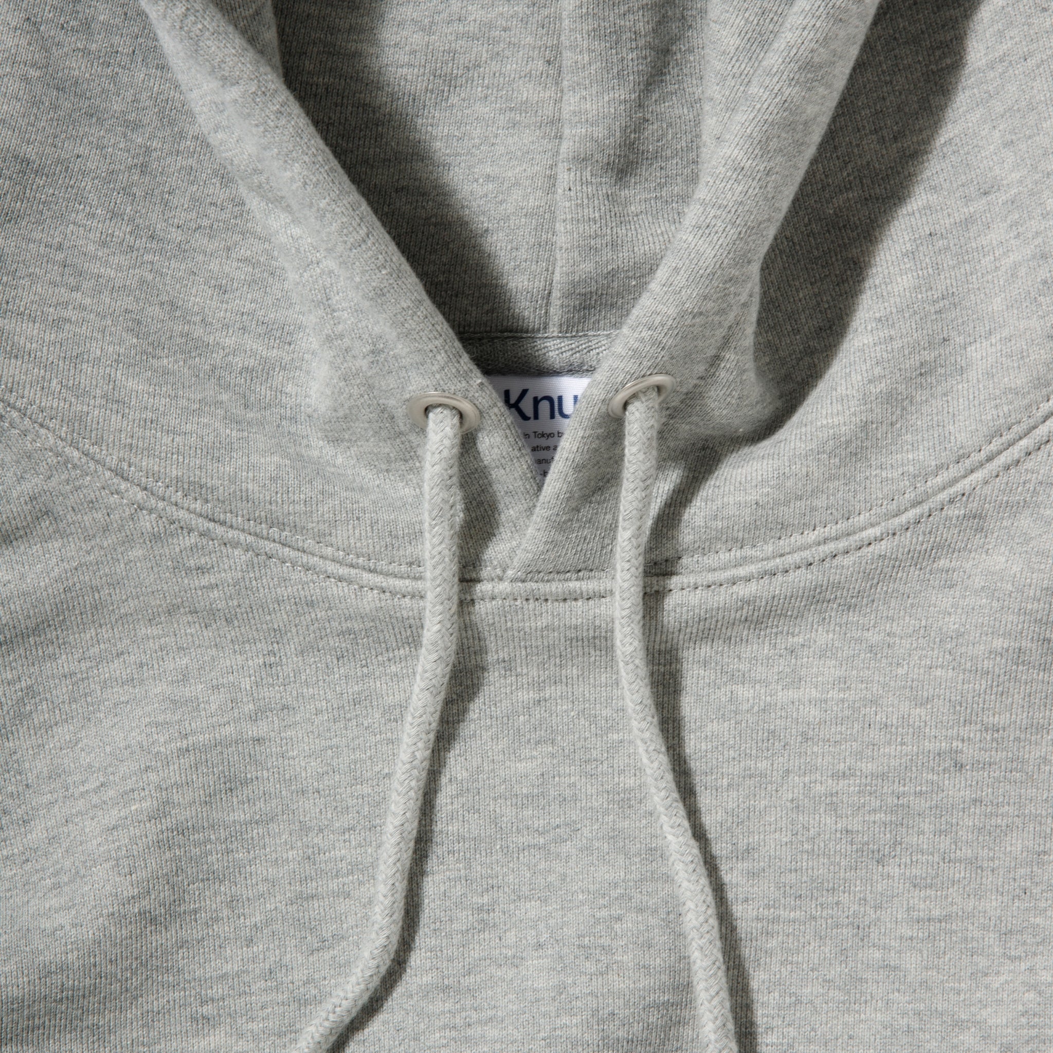 KN-HS-SP-01_HG | Heavy Hooded Sweatshirt - Seam Pocket | Color:HEATHER GRAY【Knuu（縫う）_ヌウ】