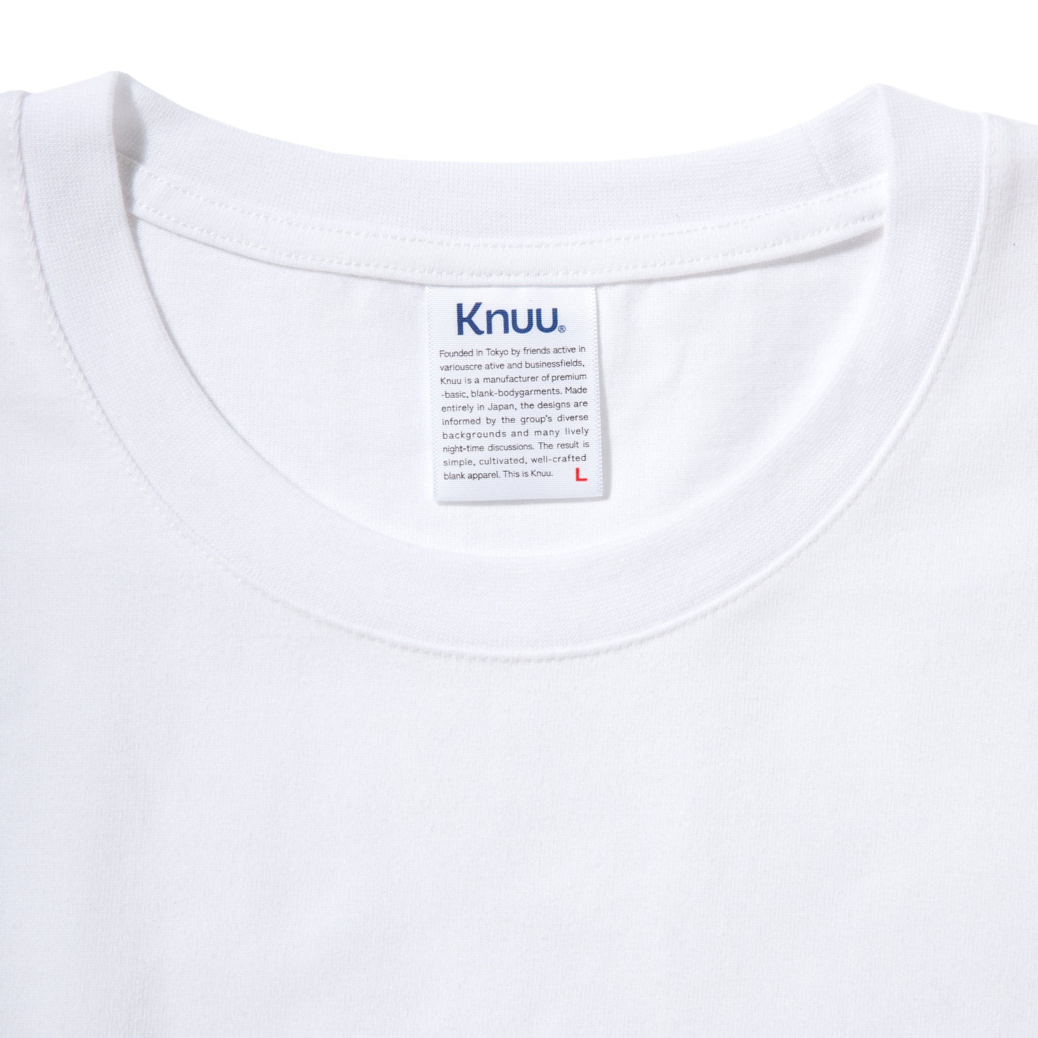 KN-LT-01_WH | Heavy Crewneck Long Sleeve T-Shirt | Color:WHITE【Knuu（縫う）_ヌウ】