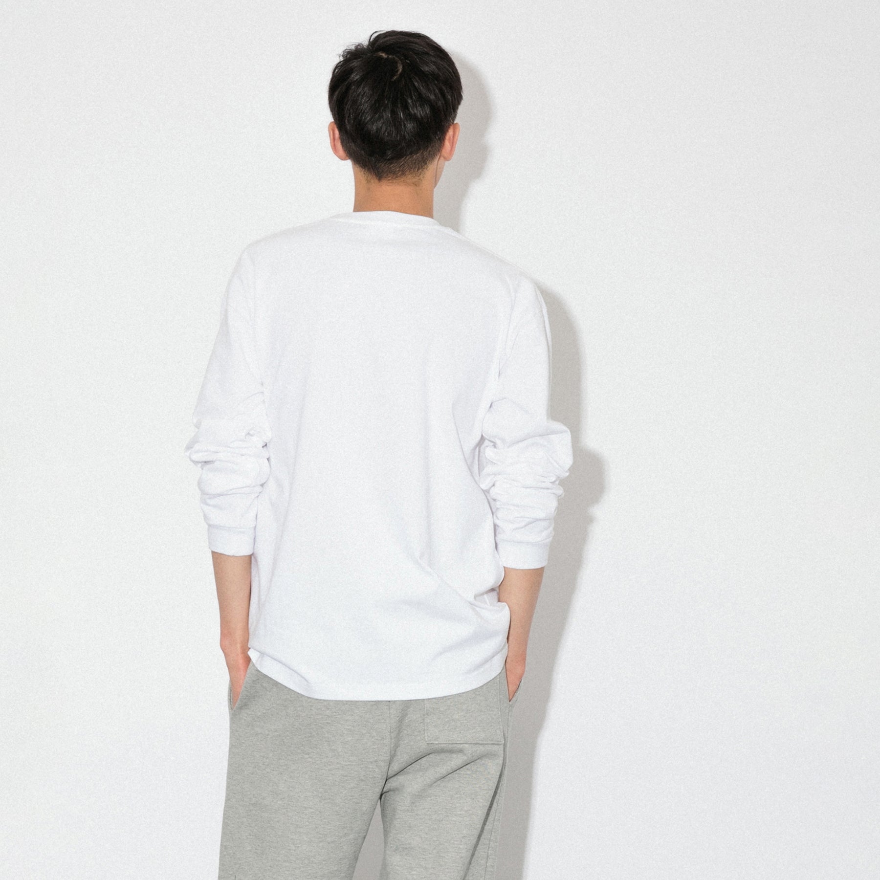 KN-LT-01_WH | Heavy Crewneck Long Sleeve T-Shirt | Color:WHITE【Knuu（縫う）_ヌウ】