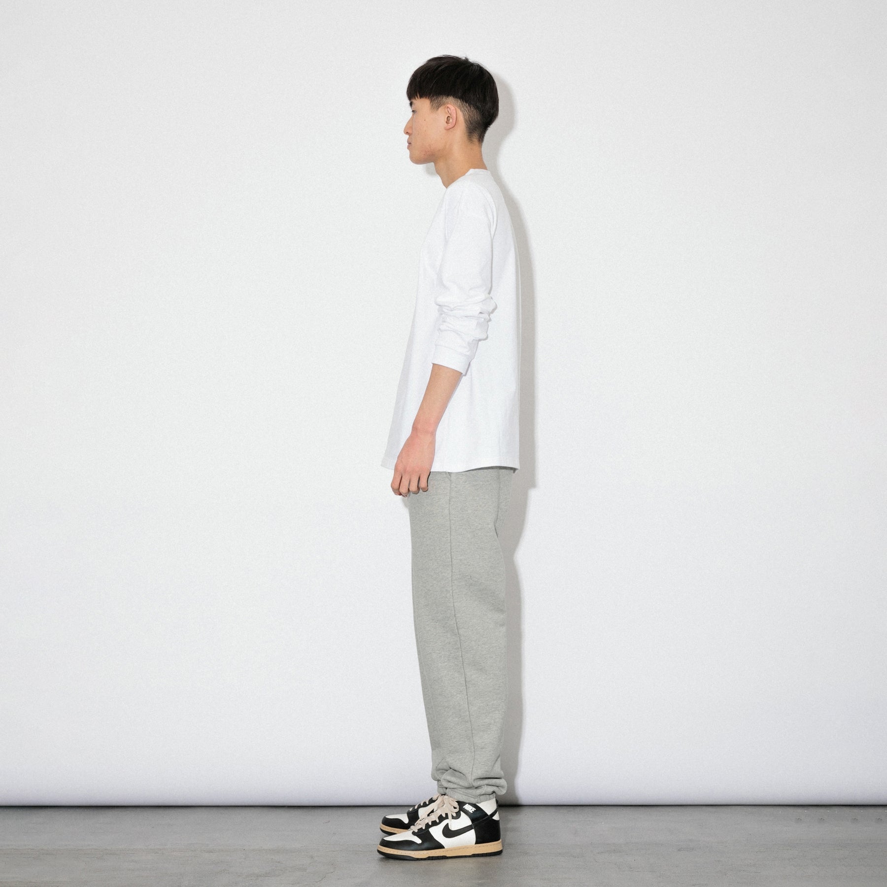 KN-LT-01_WH | Heavy Crewneck Long Sleeve T-Shirt | Color:WHITE【Knuu（縫う）_ヌウ】